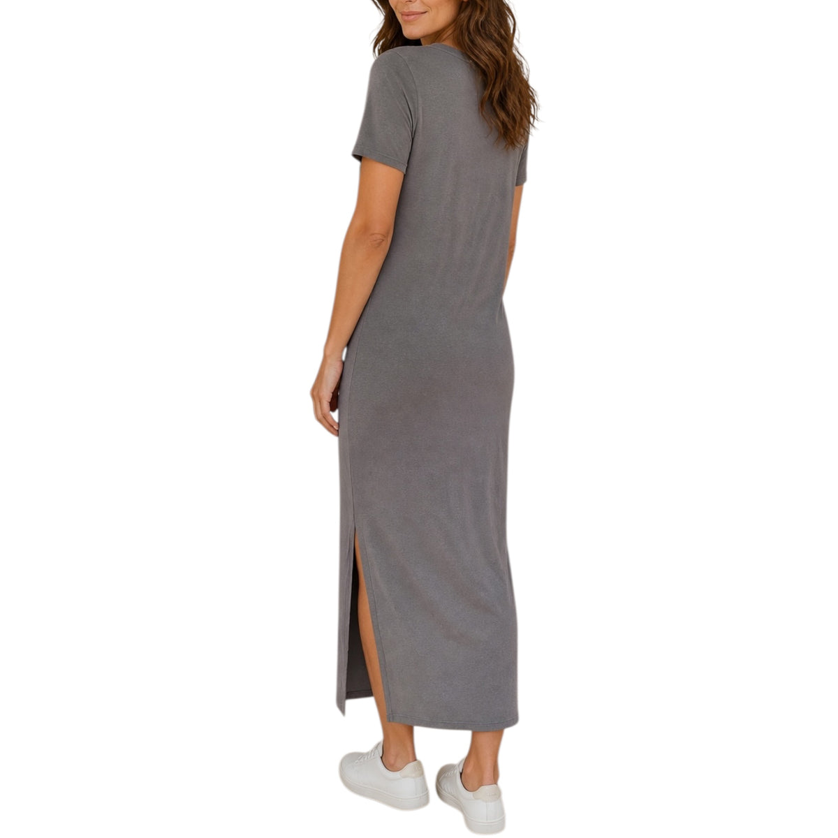 Addy V-Neck Dress with Side Slits & Pockets