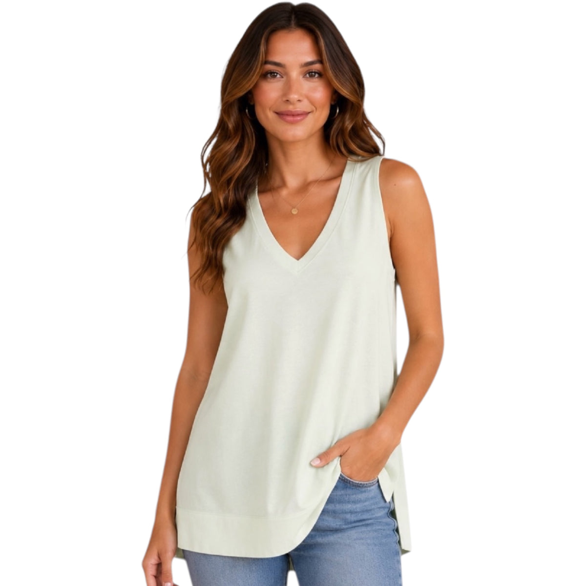 Z Supply The V-Neck Weekender Tank Whisper Mint