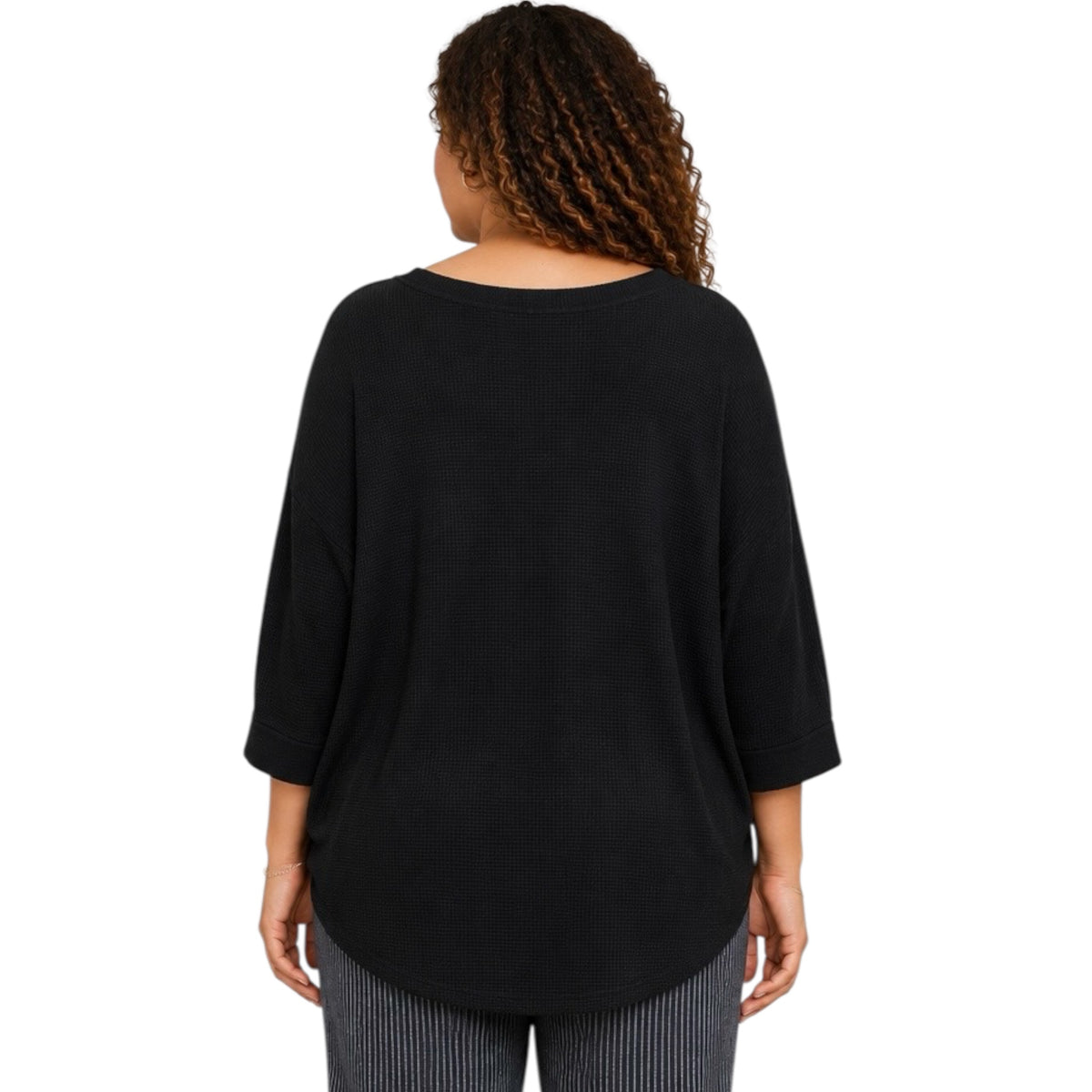 Plus Black Oversized Tunic Top