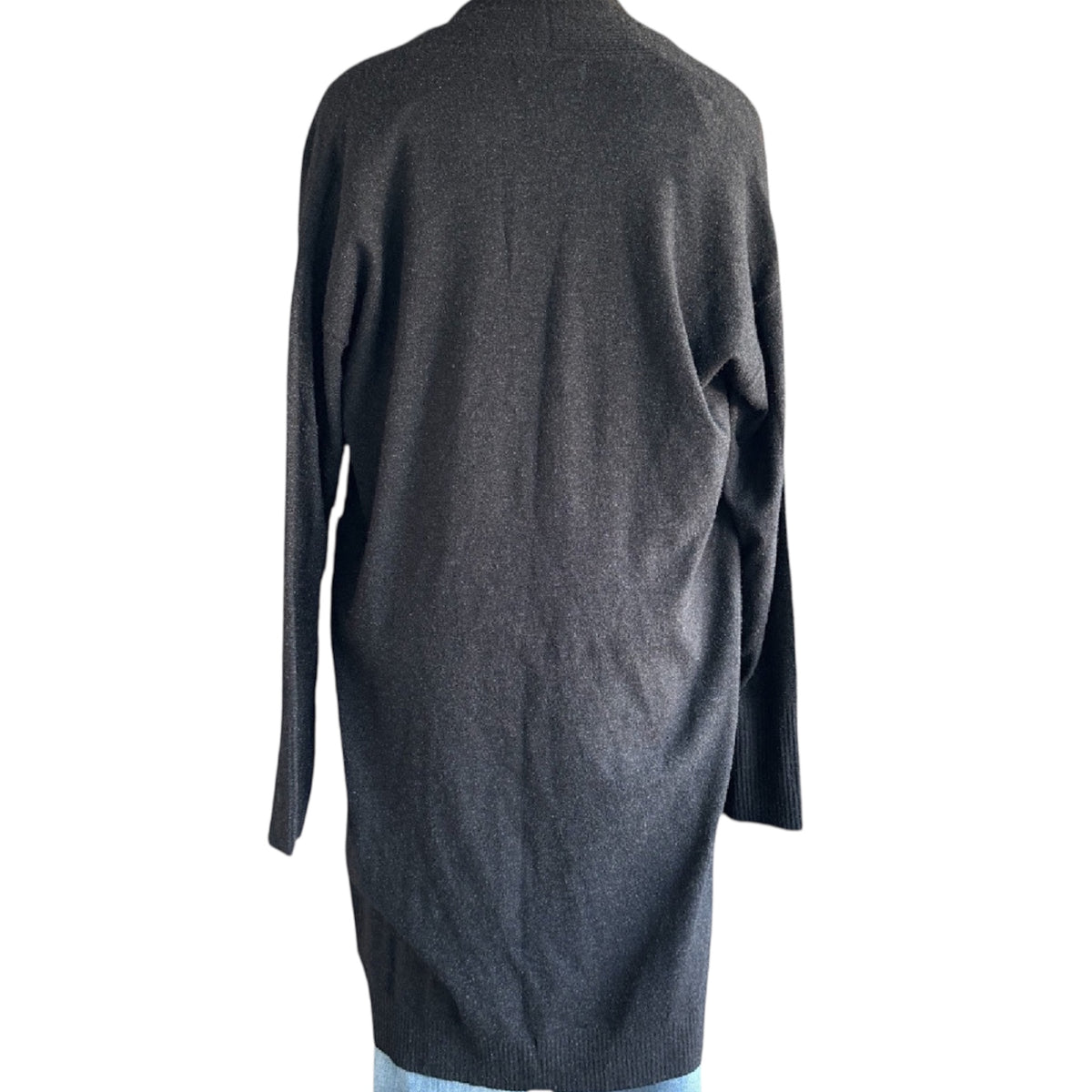 Liz Claiborne Black Shimmer Open Front Cardigan Size Large-RF