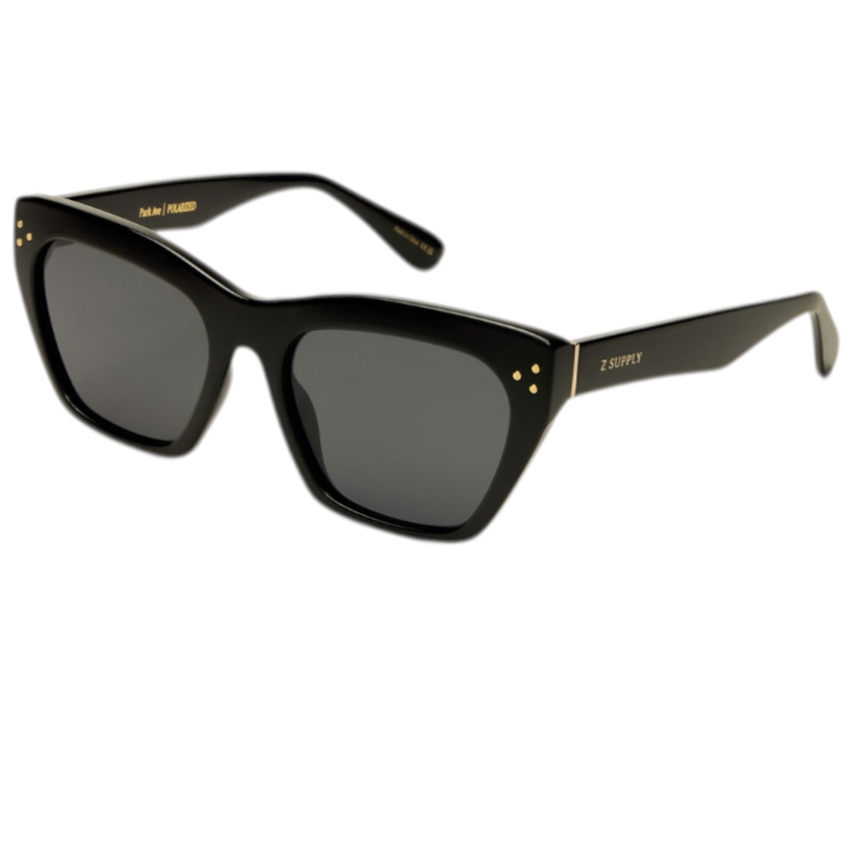 Z Supply Park Ave Polished Black-Grey Polarized Sunglasses