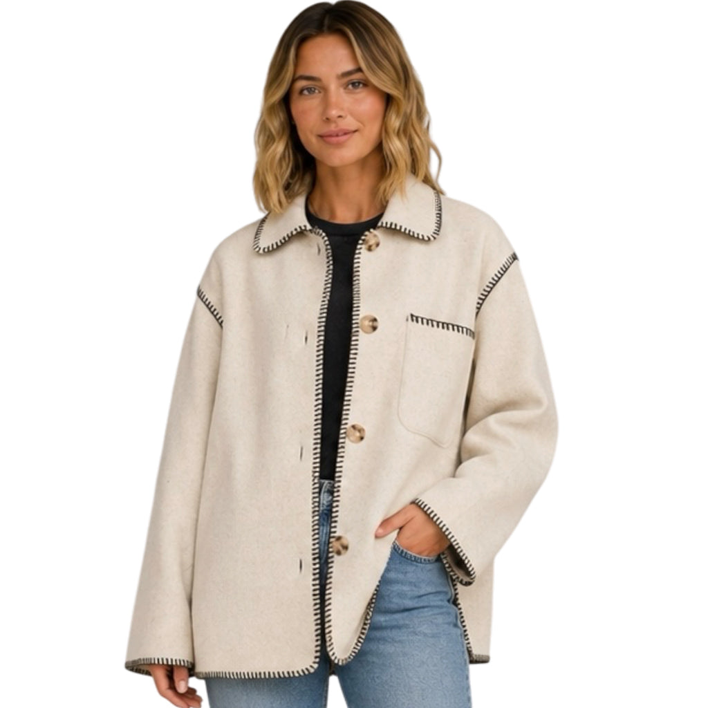 Z Supply Olivia Whipstitch Jacket Oatmeal Heather