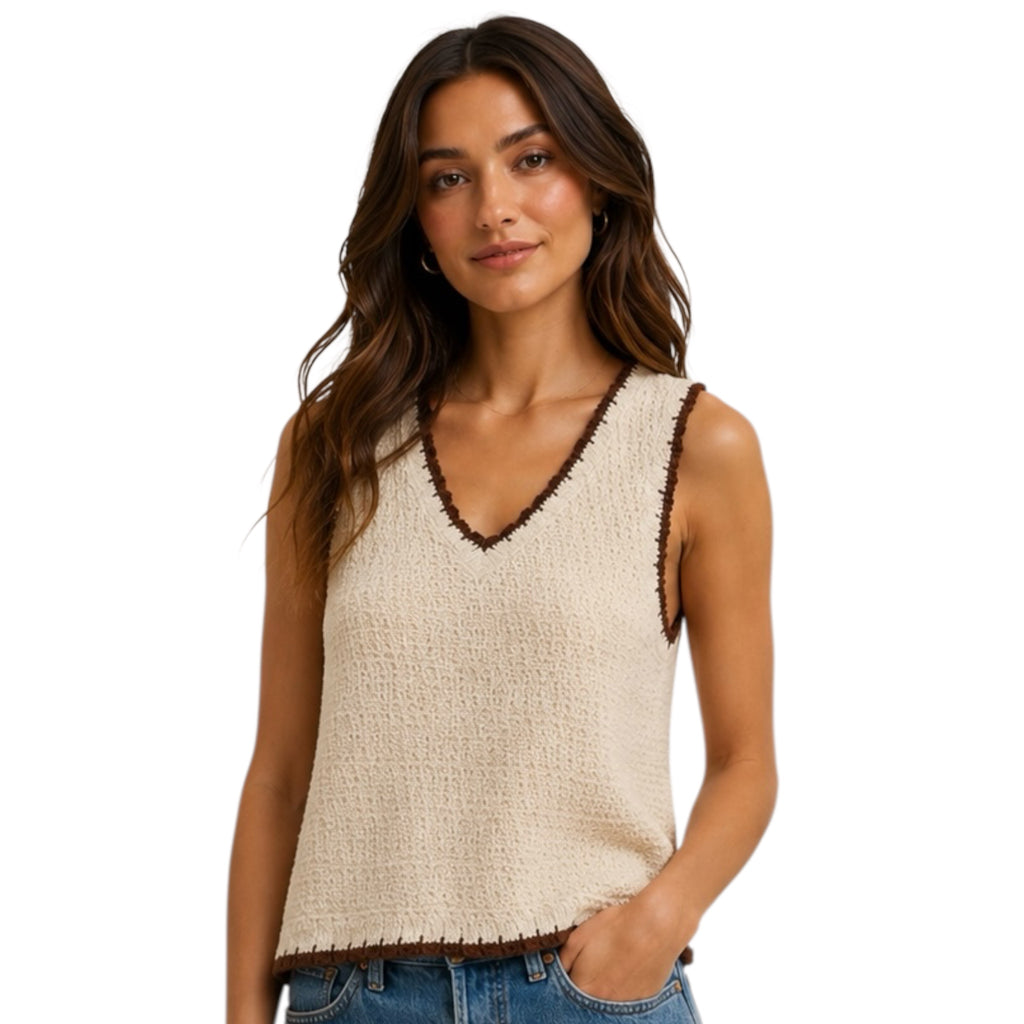 Z Supply Yessenia Whipstitch Tank Linen