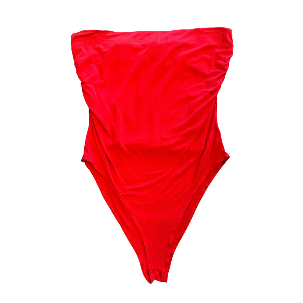 Red Strapless Bodysuit Size Medium-RF