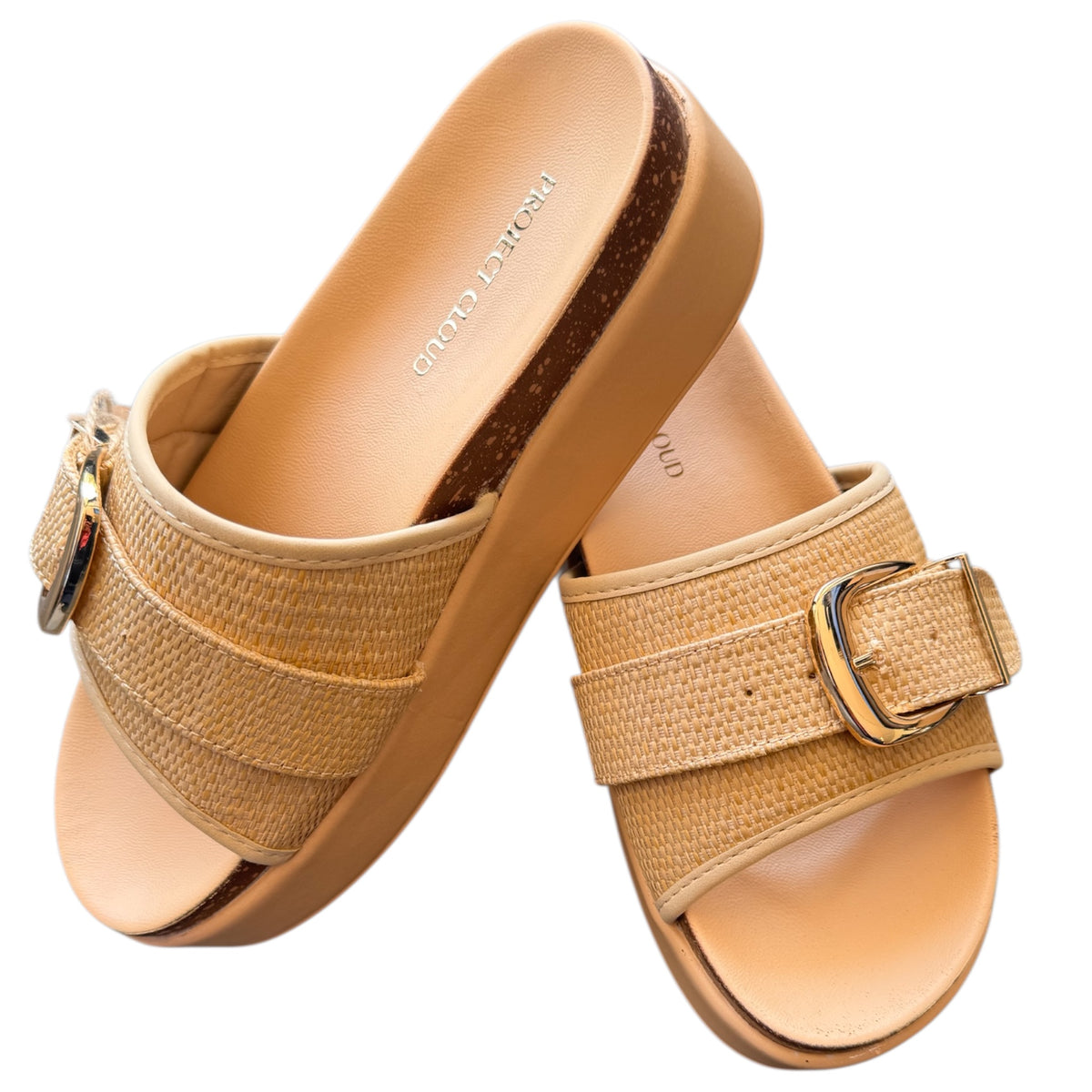 Project Cloud Sonia Beige Raffia Sandal
