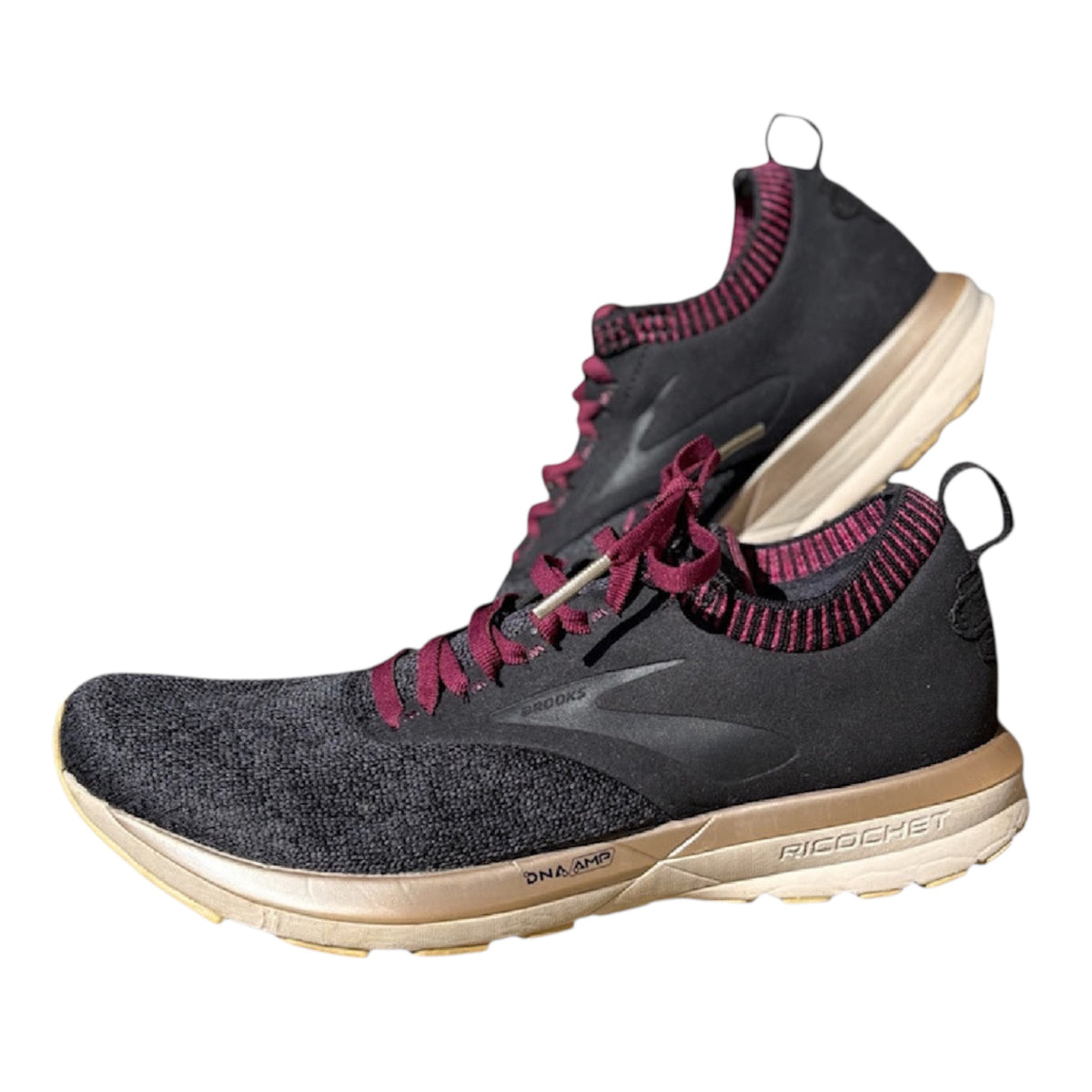 Brook's Women's Ricochet DNA AMP Shoes Charcoal/ Burgundy Size 9-RF