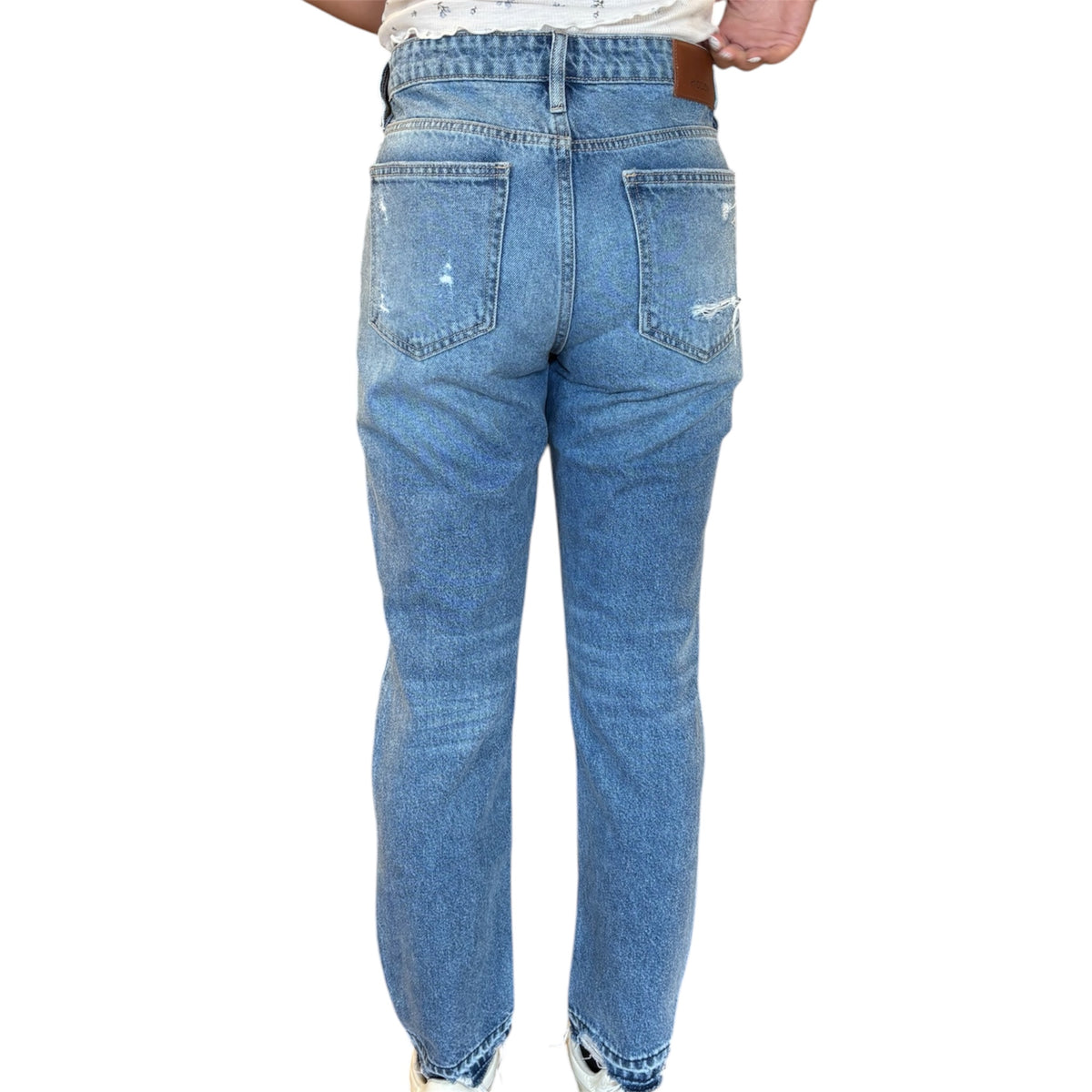 Hidden HD1340BF-M  Bailey Medium Wash Slim Boyfriend Ripped Jeans Size 27 - RF