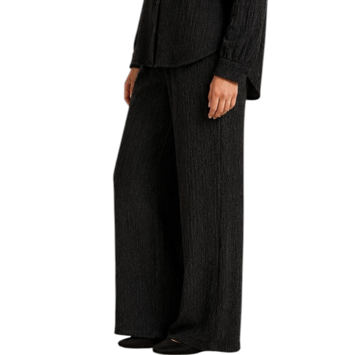 Z Supply Cosmic Crinkle Knit Pant Black