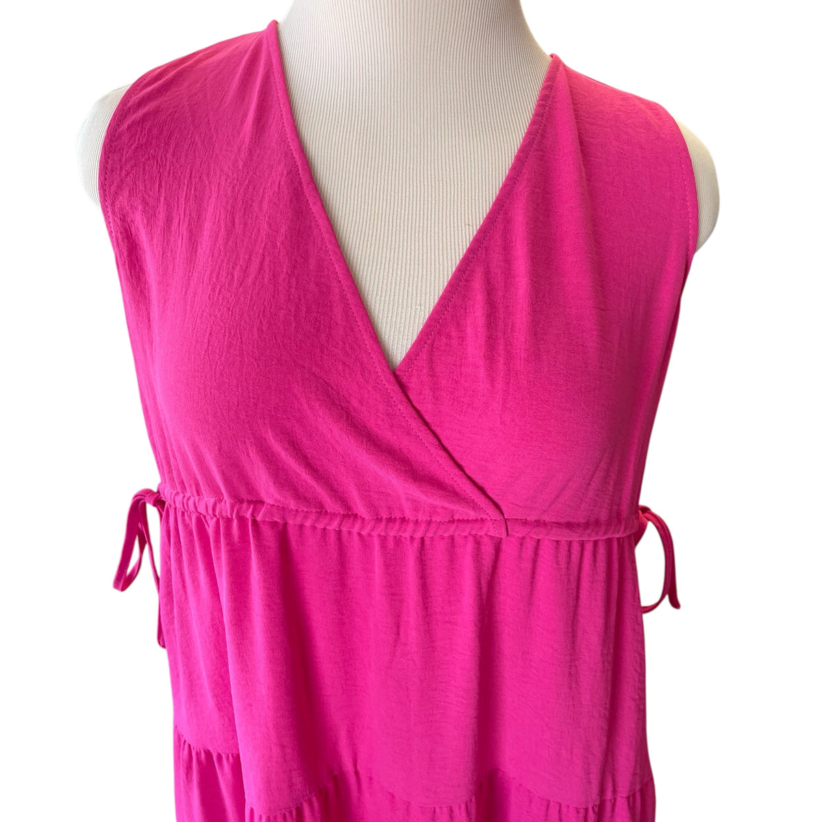 Ninety Clothing Co Hot Pink V-Neck Maxi Dress Size S - RF
