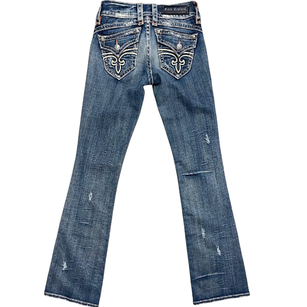 Rock Revival E8157BT2 Medium Wash Bootcut Jeans Size 26-RF