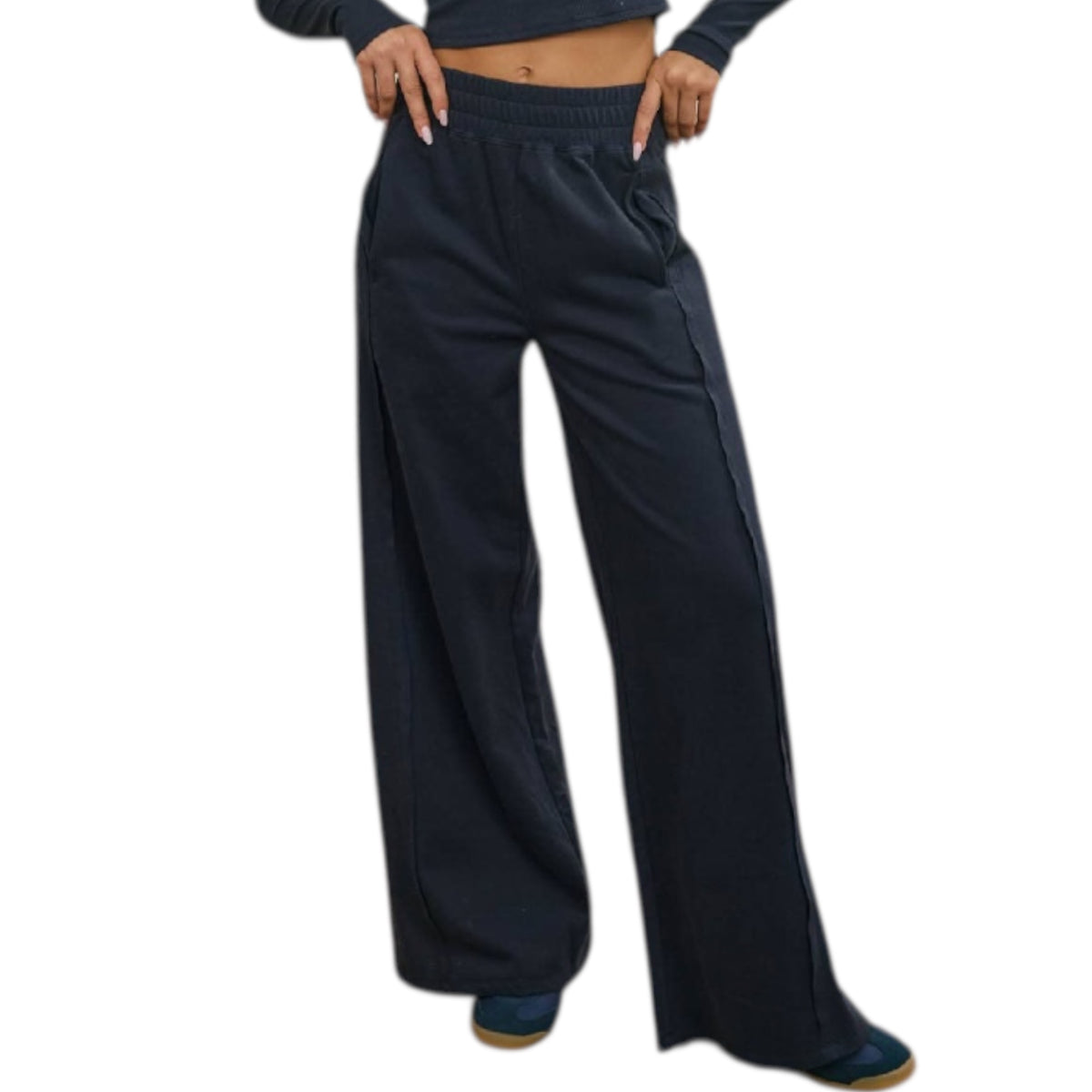 Navy Side Panel Knit Lounge Pants