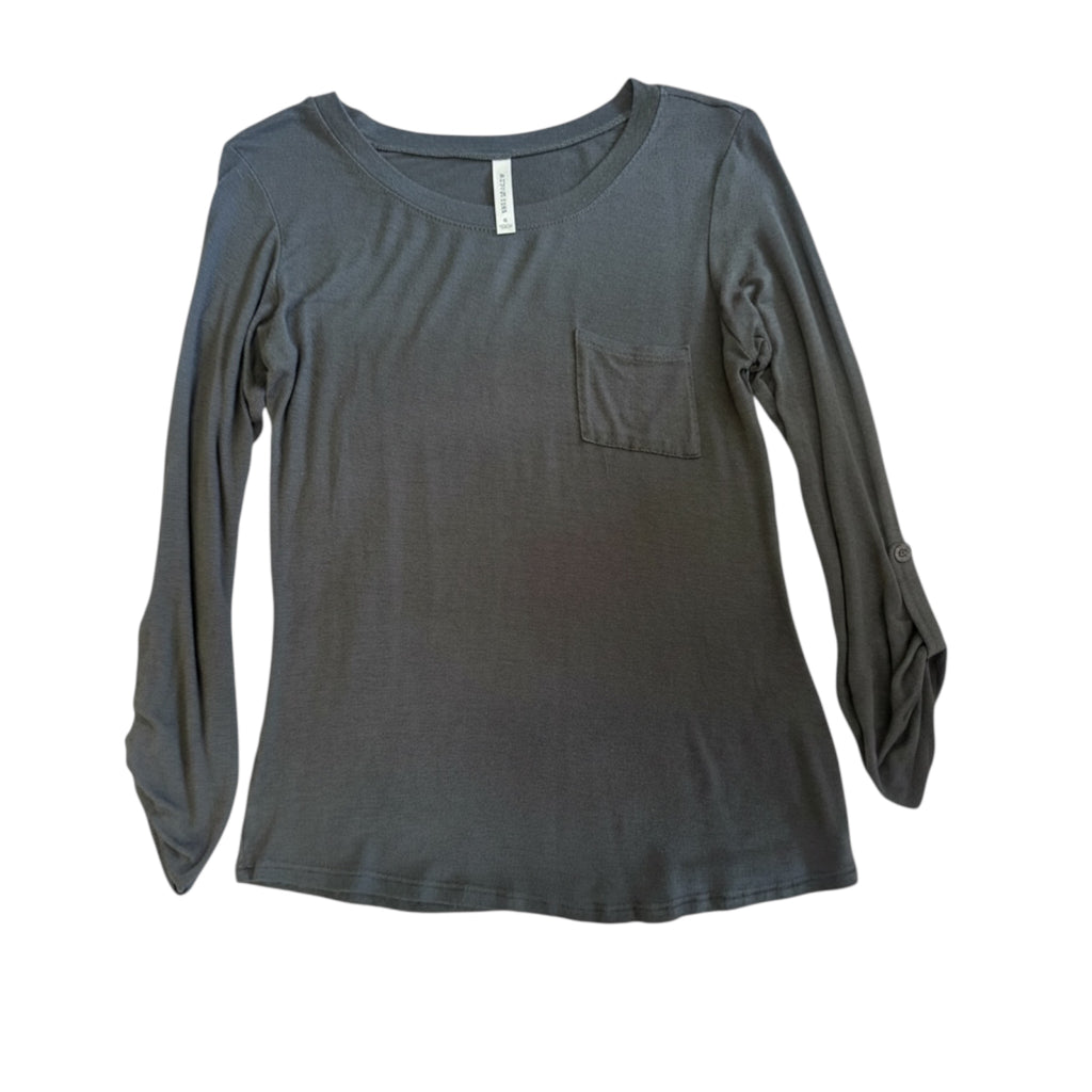 Active USA Black 3/4 Sleeve Top Size Small - RF
