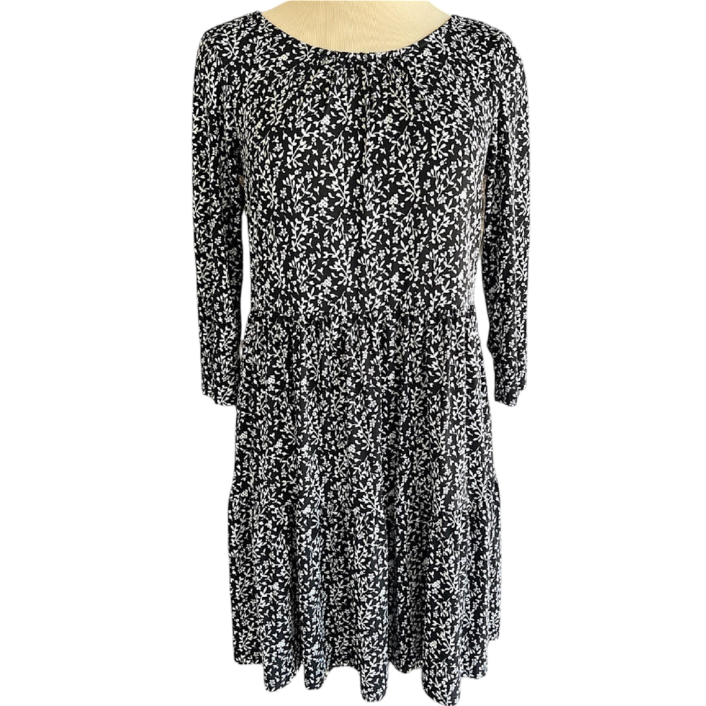Black And White Floral Dress Size S-RF