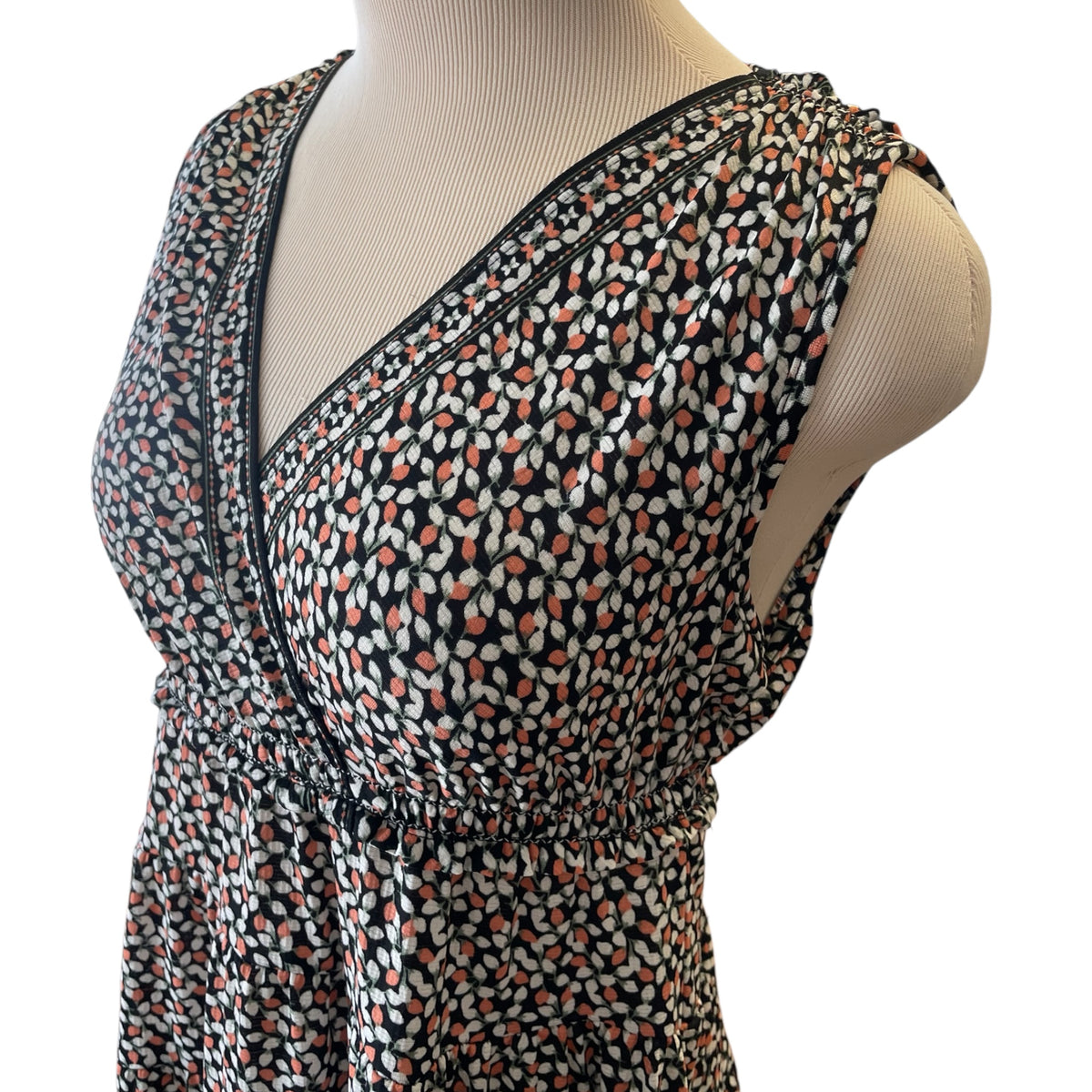 Max Studio Multi-Colored V-Neck Midi Dress Size S - RF