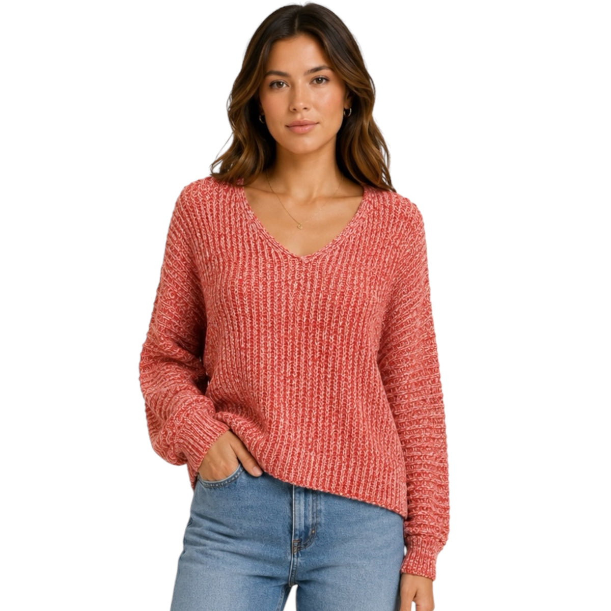 Z Supply Joni V-Neck Pullover Firecracker