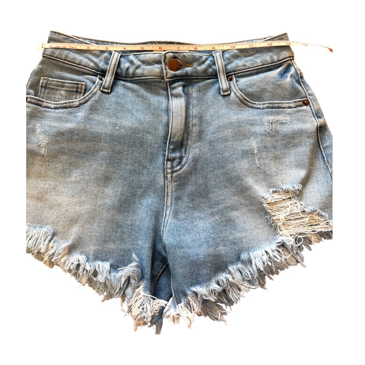 L.T.J Light Wash Distressed Denim Shorts Size S - RF