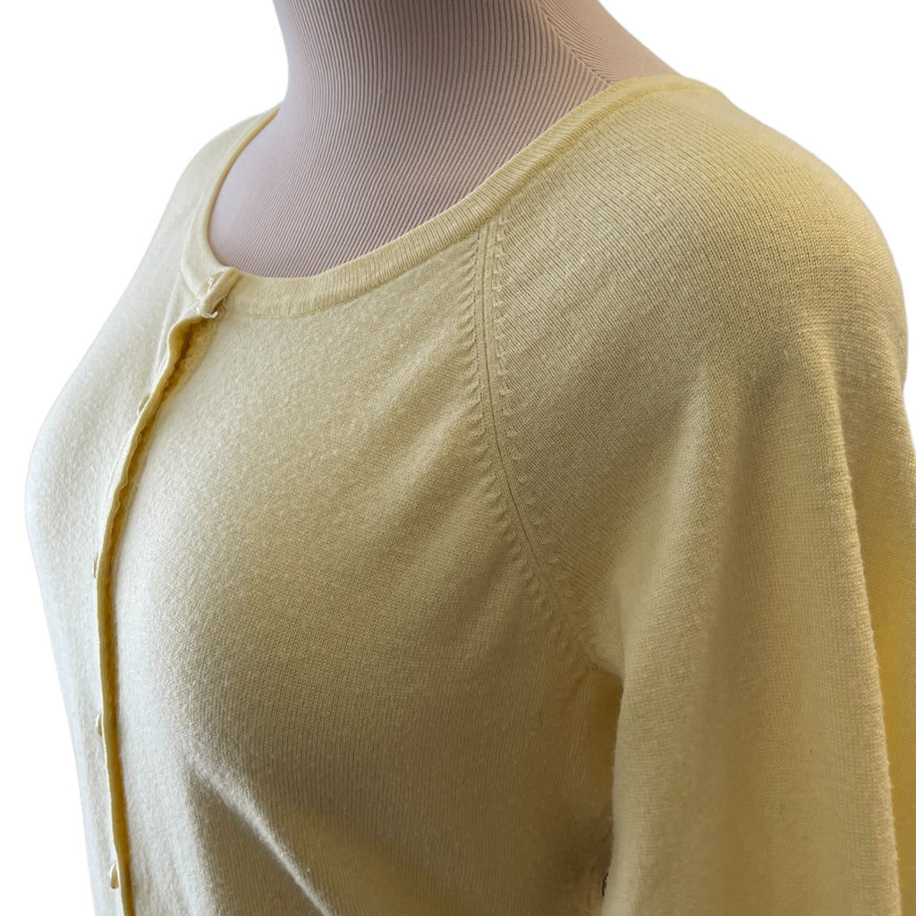 Maurices Lemon Yellow 3/4 Sleeve Cropped Cardigan Size M - RF