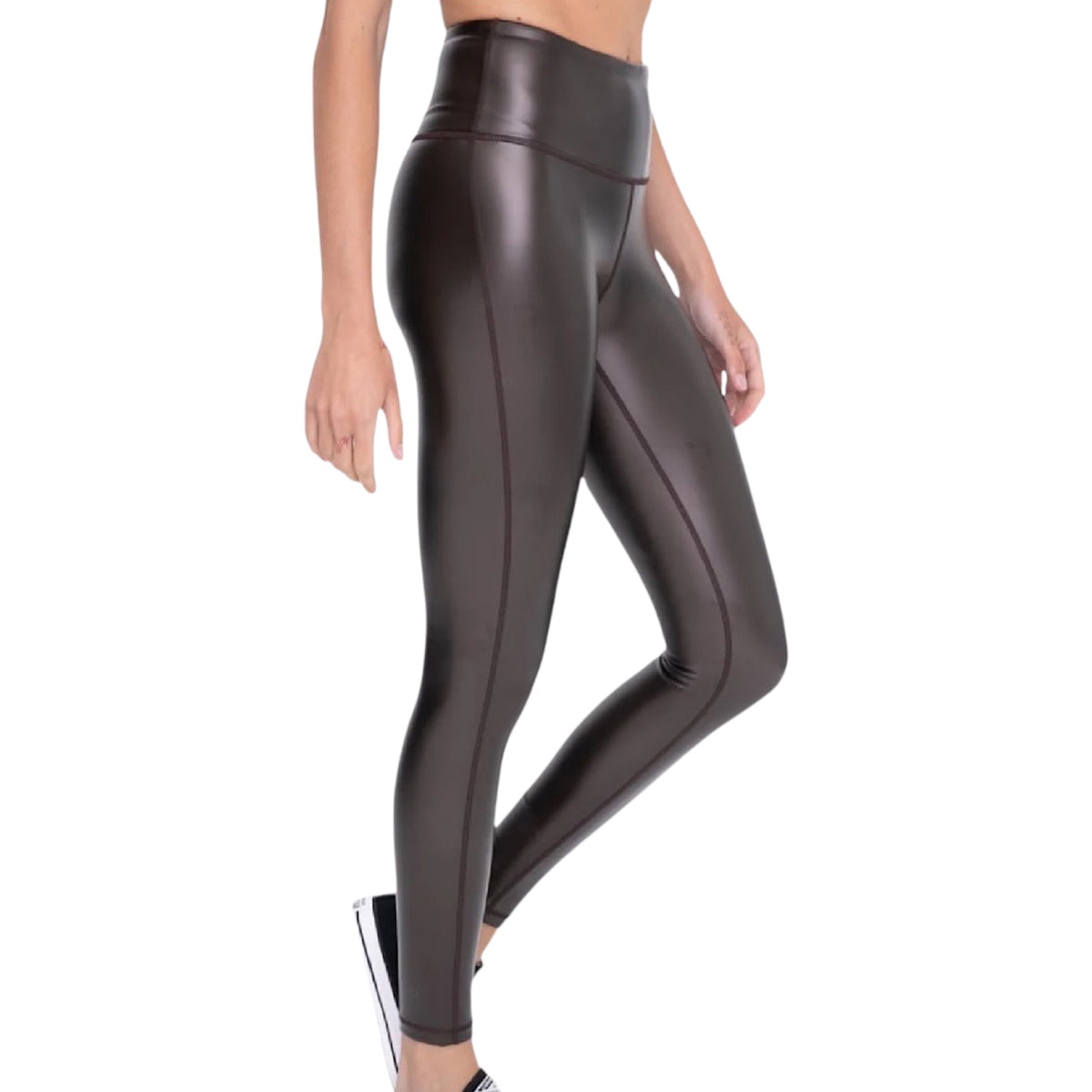 Black Glossy High-Waist Leggings