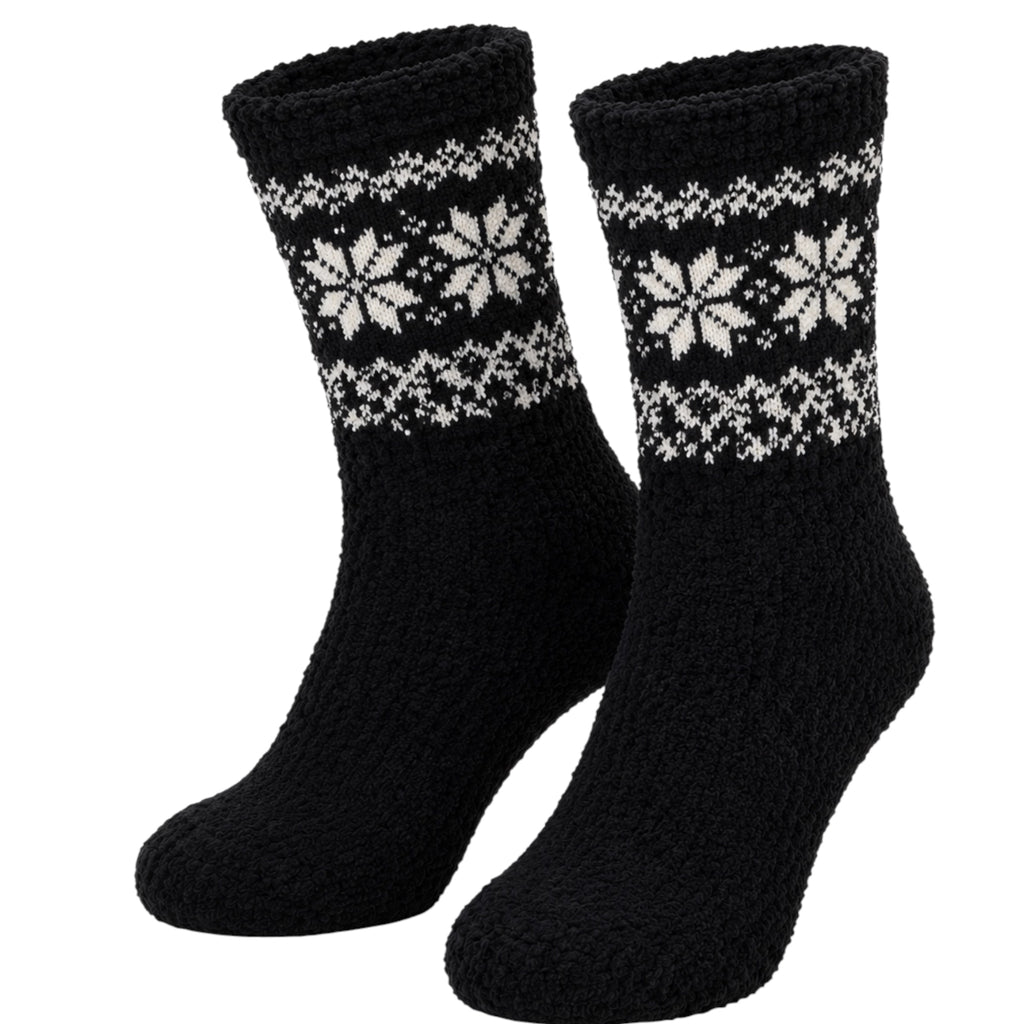 Z supply 2-Pack Checked Plush Socks Black