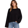 Black Rolled Edge Knit Sweater