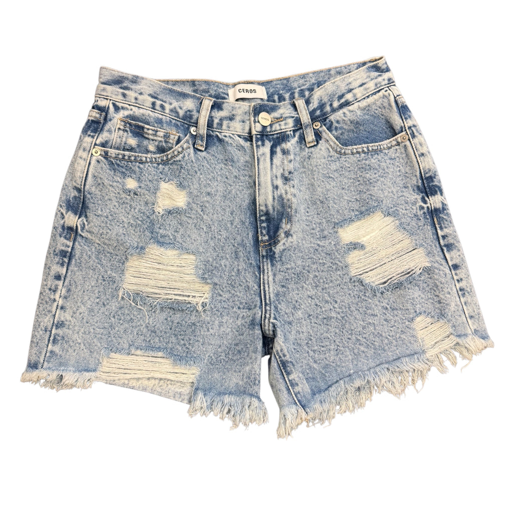 Ceros CHBH1208 Acid Wash Denim Shorts Size 27 -RF