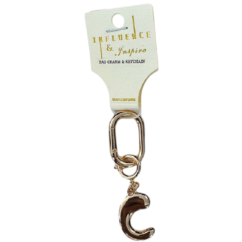 Initial Chain Charm Gold 3 inch