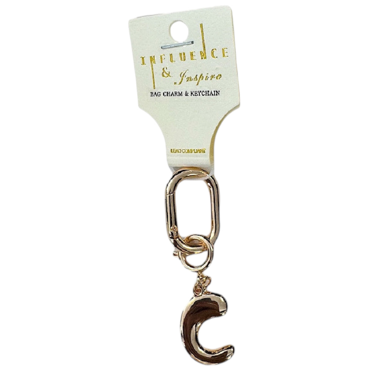 Initial Chain Charm Gold 3 inch