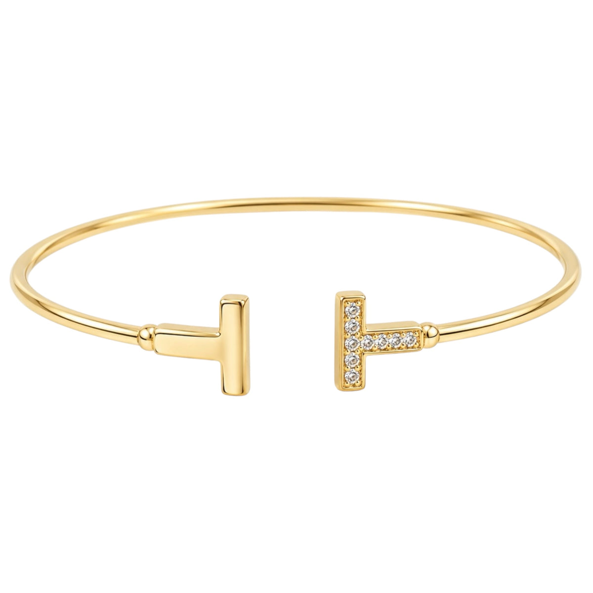 MX Tiny Gold Pave T Bracelet