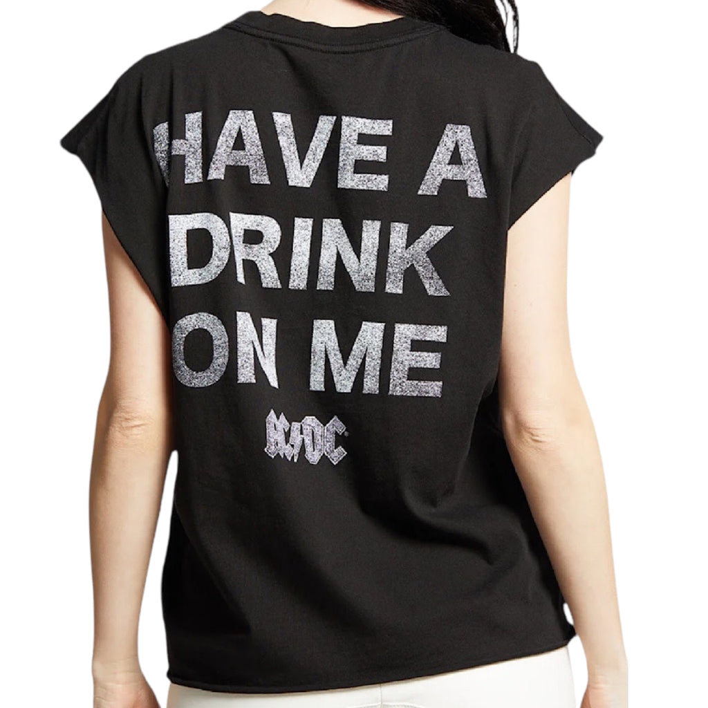 AC/DC Drink on Me Cut Sleeve Pepper Tee