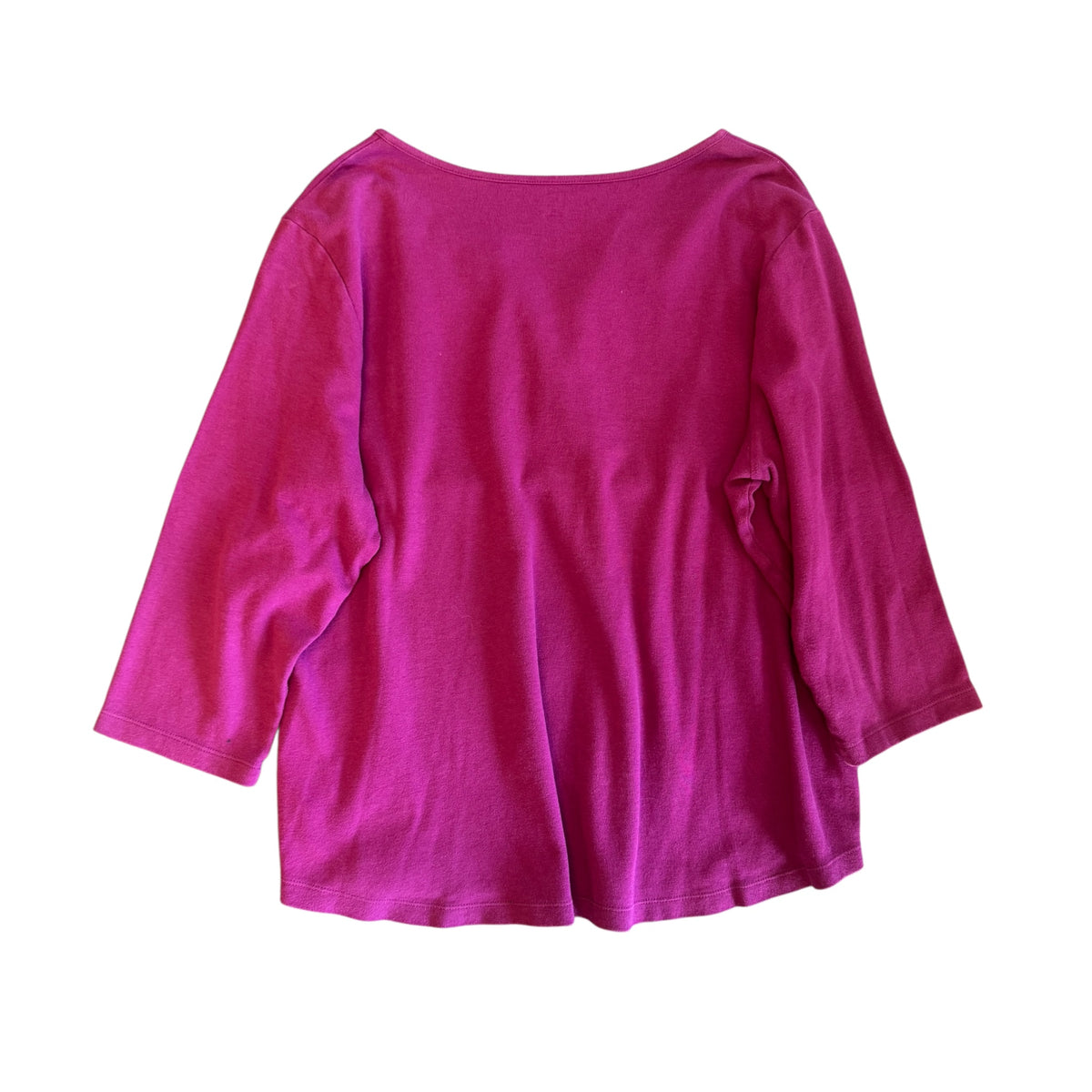 Kim Rogers Raspberry 3/4 Sleeve Top Size 2X - RF