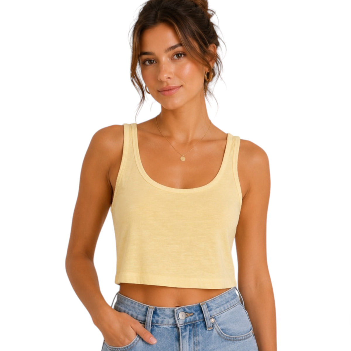 Feel Good Sleeveless Crop Top Butter