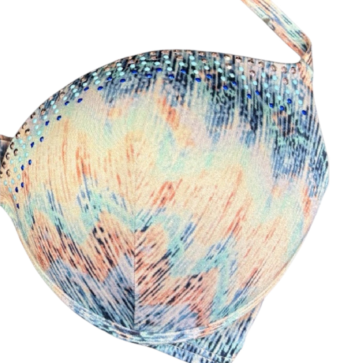 Victoria's Secret Tie Dye Bedazzled Bikini Top Size 34D -RF
