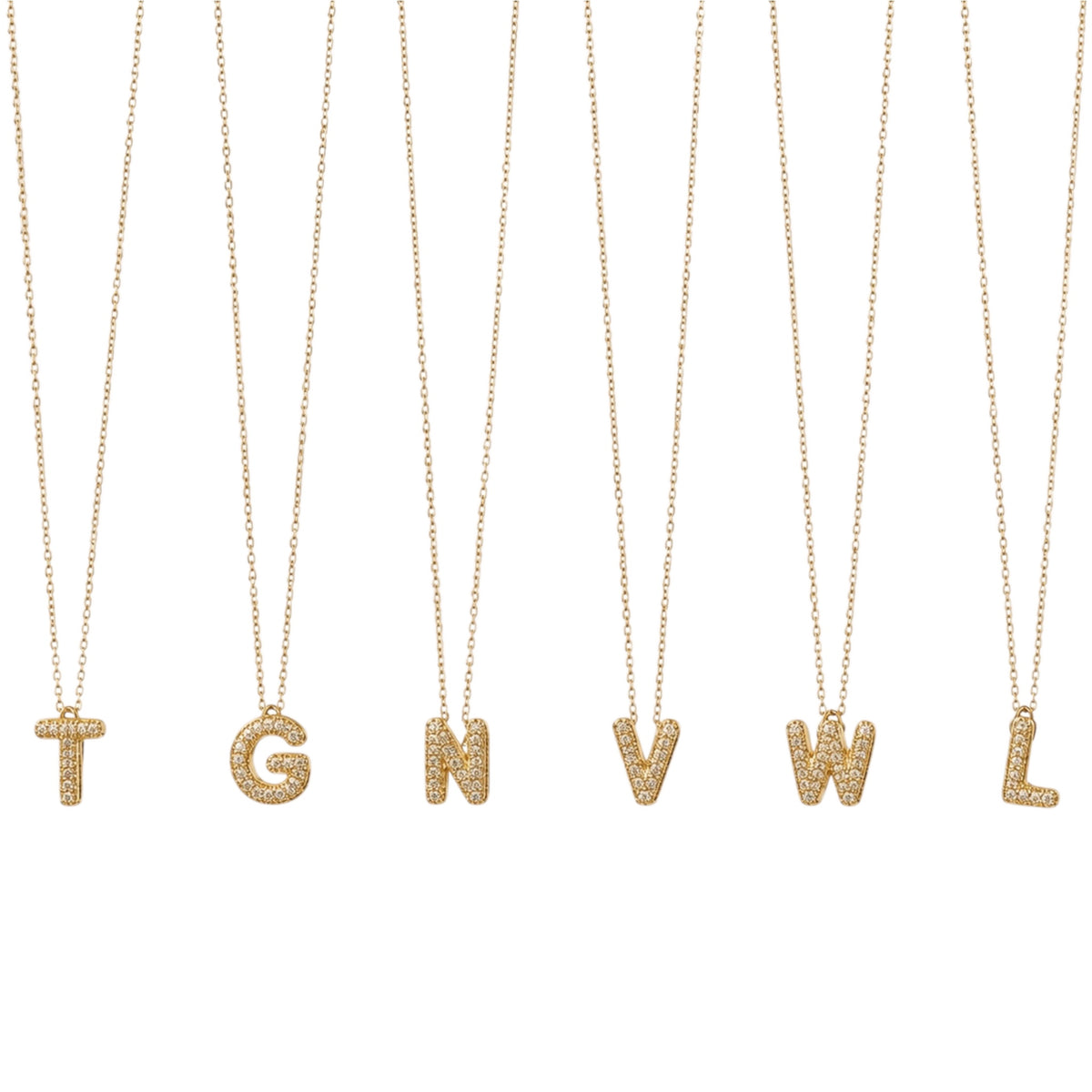 Fresh & Co CZ 14k Dipped Letter Necklace