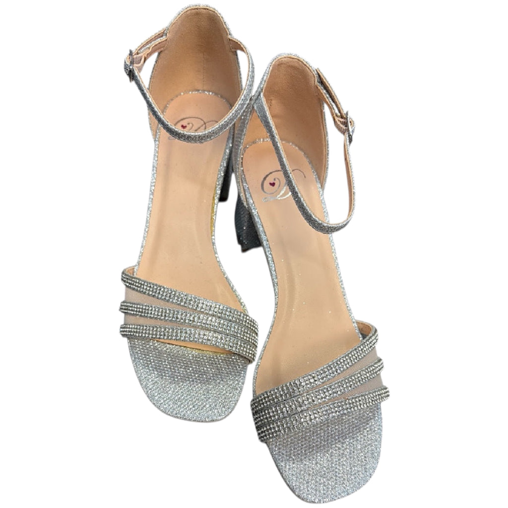 FD Silver Ankle Strap Dress Heel