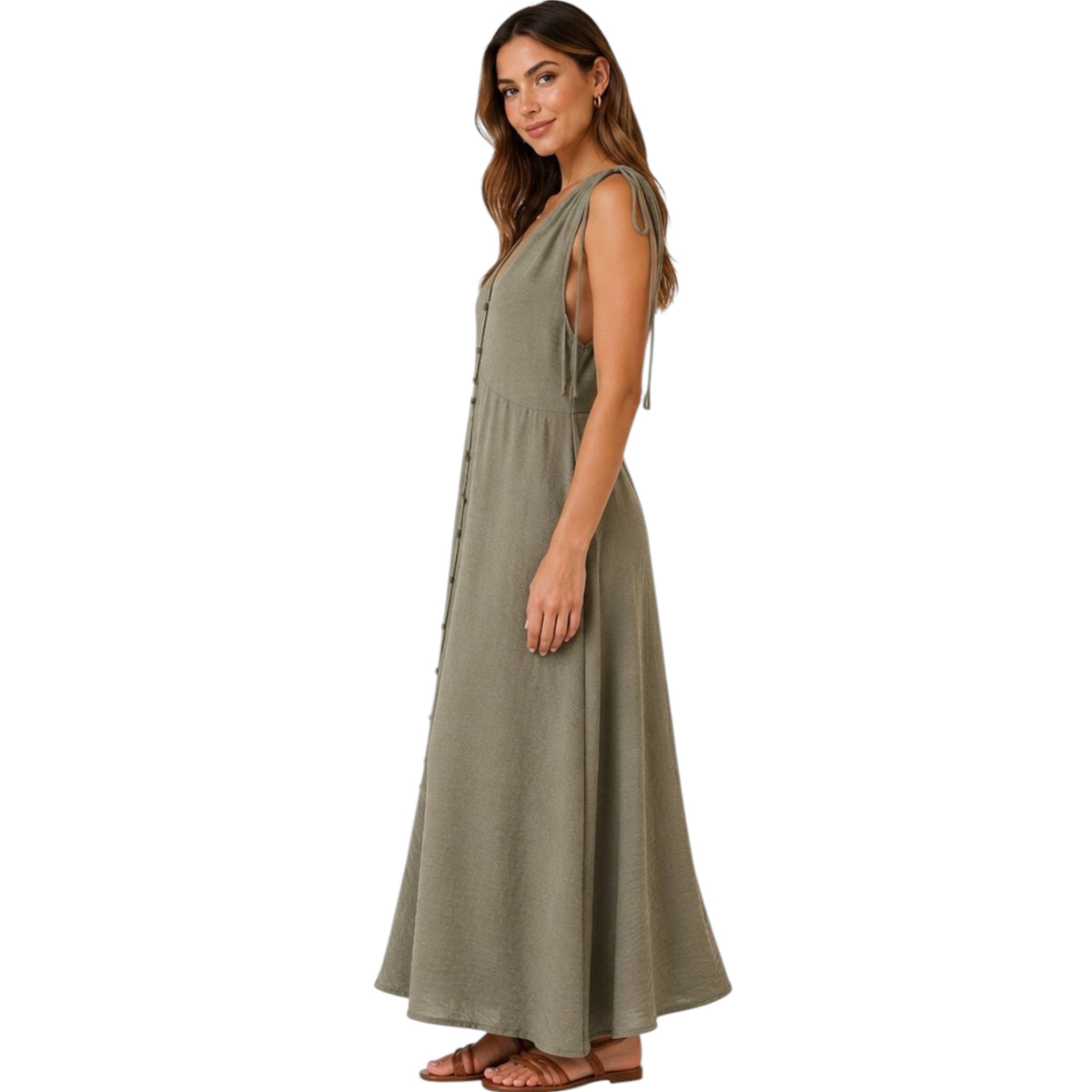 Black Vertical Eyelet Maxi Dress