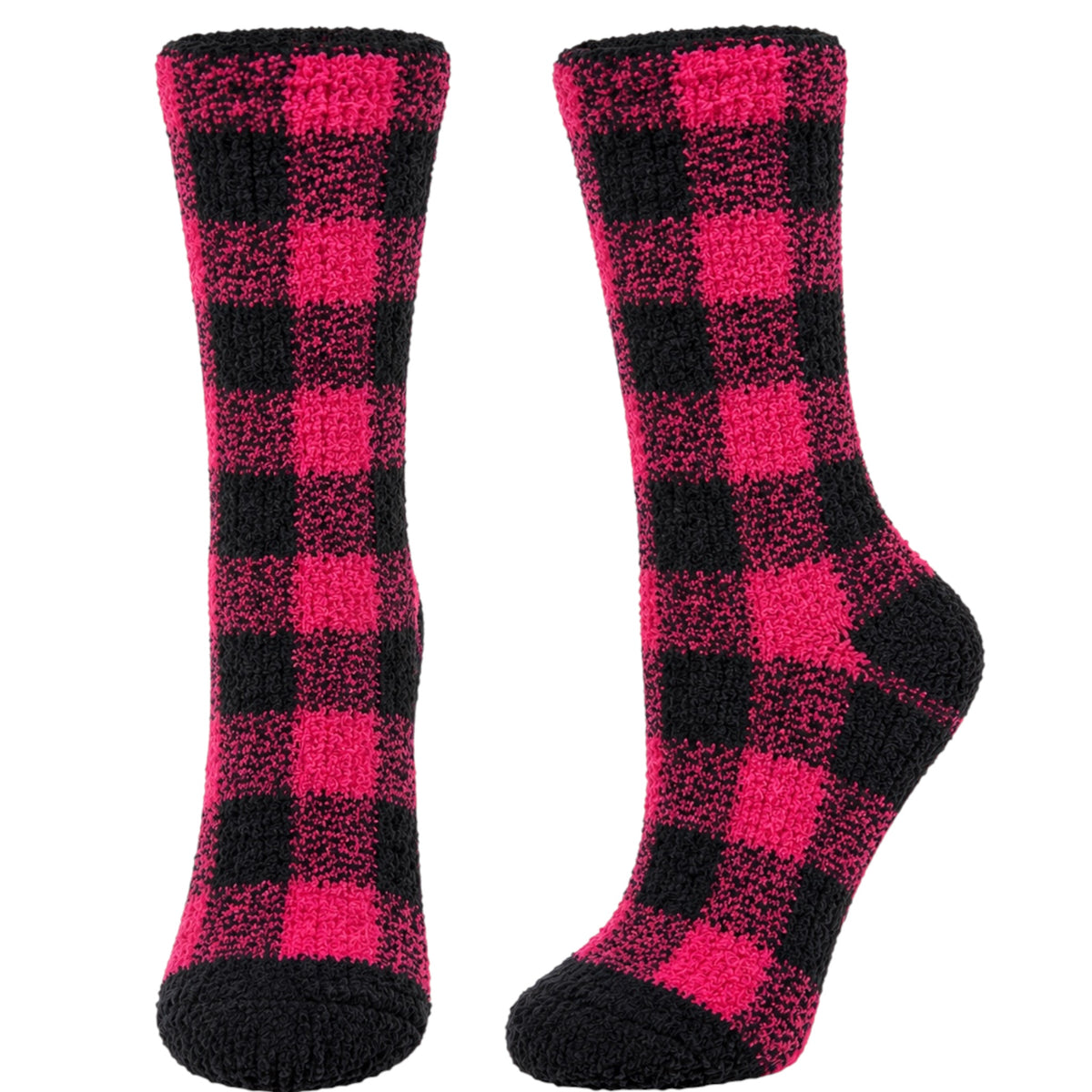 Z supply 2-Pack Checked Plush Socks Black