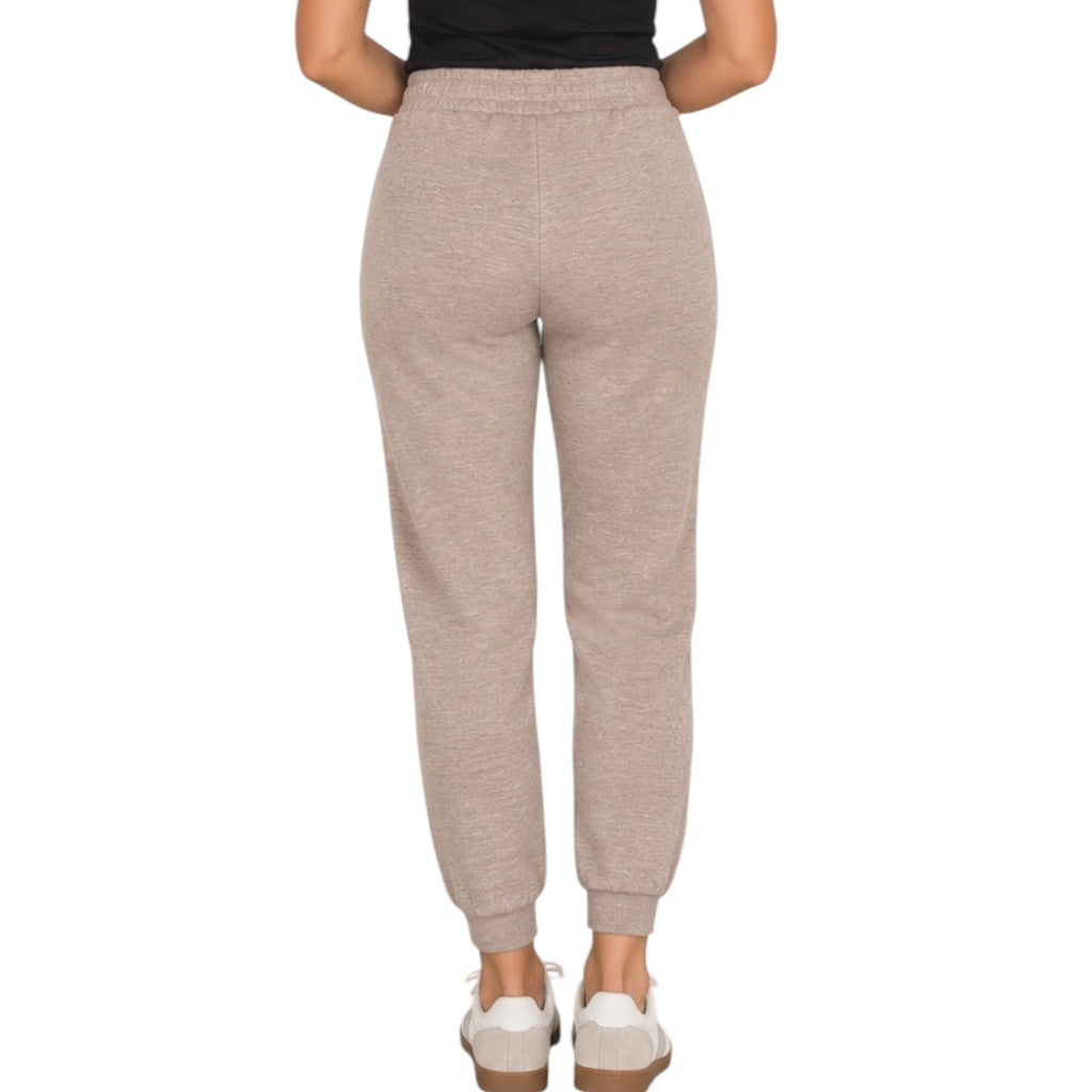 Ash Mocha Cotton Slub Jogger Pants