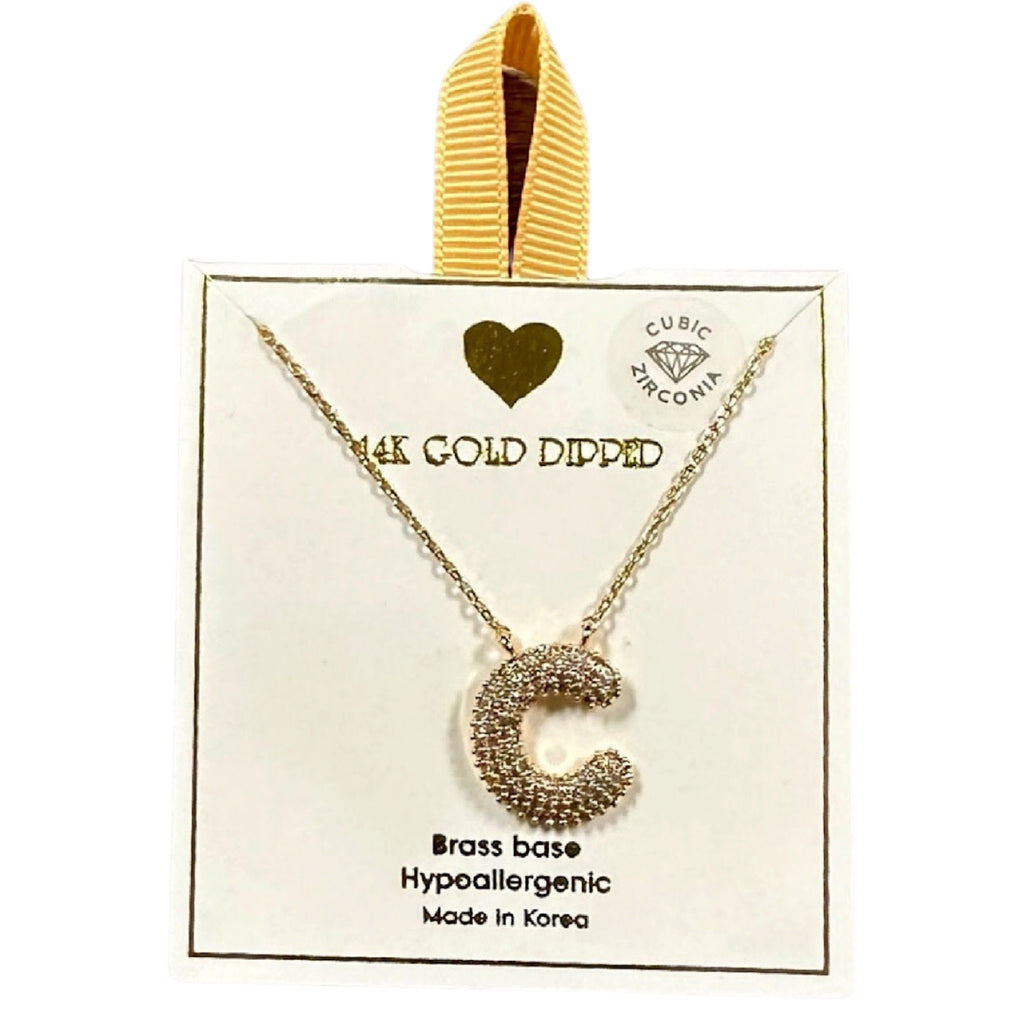 Yellow Ribbon Initial Necklace