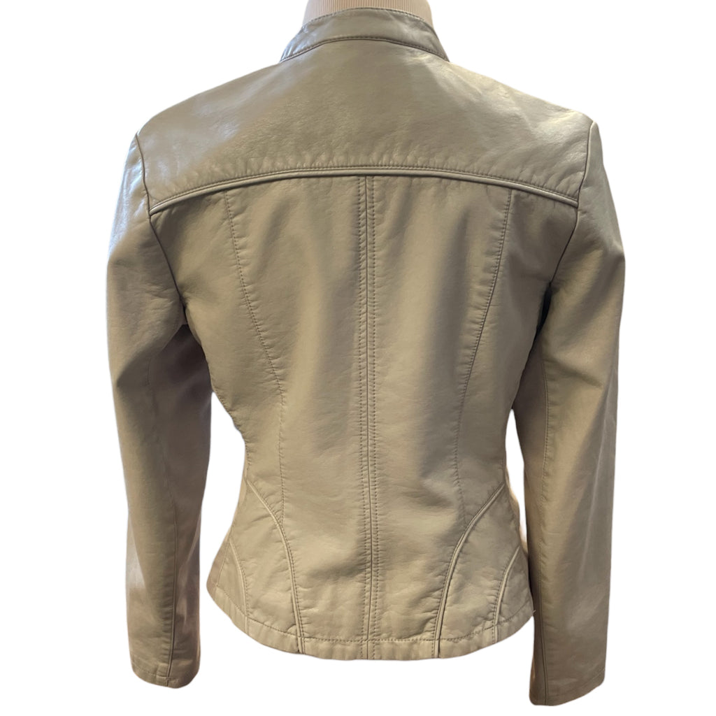 Kenneth Cole Light Taupe Leather Jacket Size S - RF
