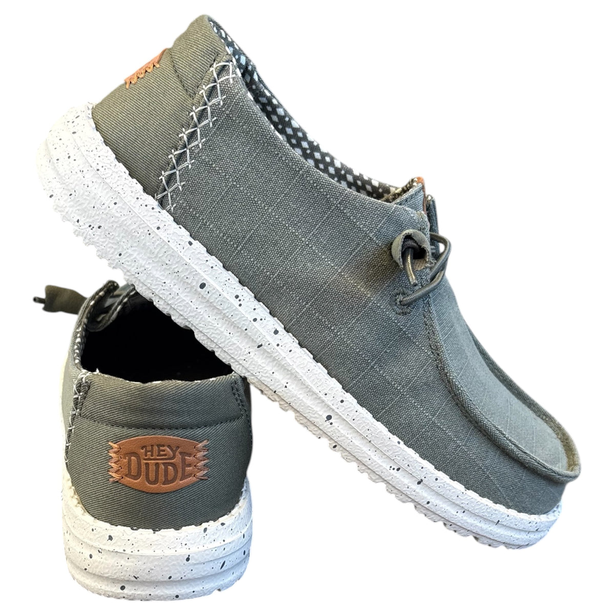 Hey Dude Wendy Chambray Grid Dark Olive