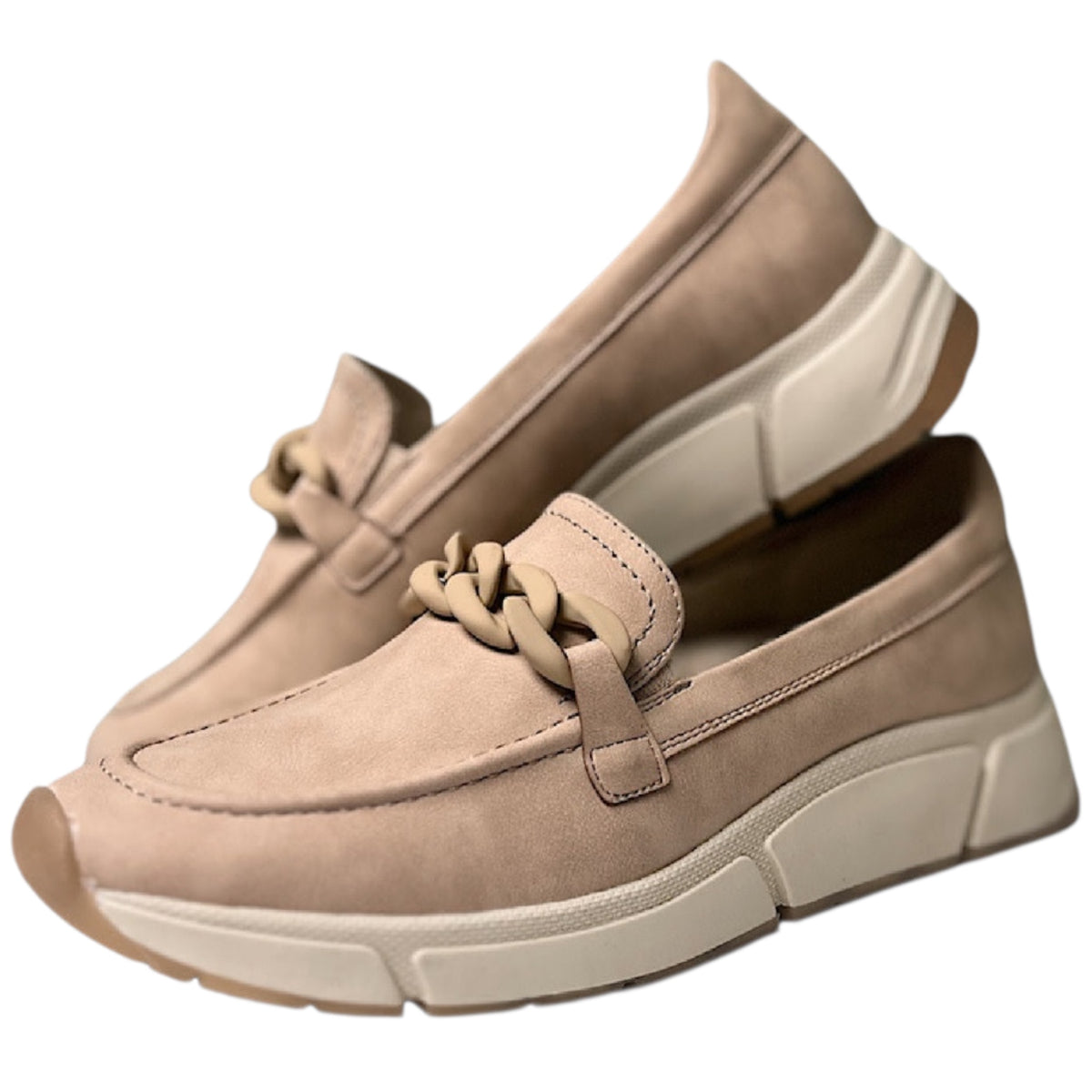 Molly Flex Nude Loafer with Chain