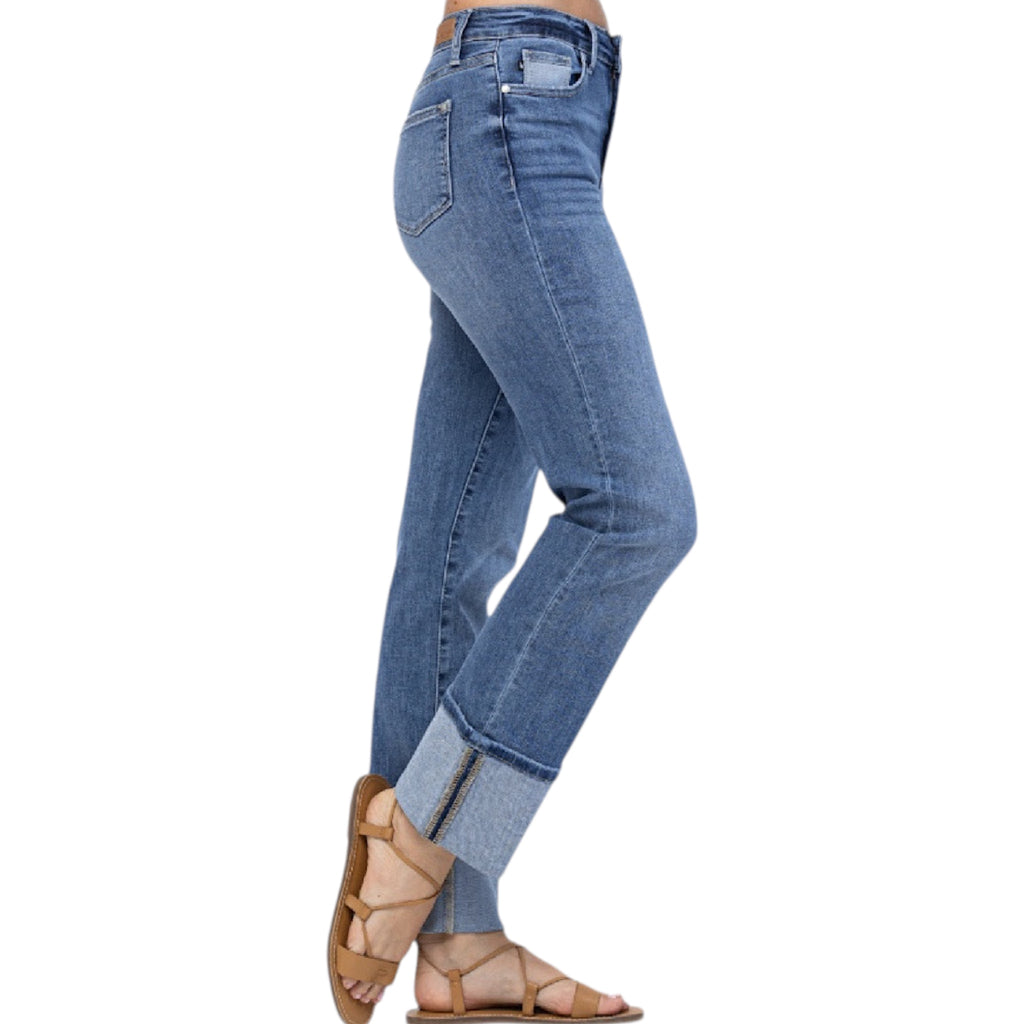 Judy Blue H/R Straight Leg with Wide Cuff JB88328