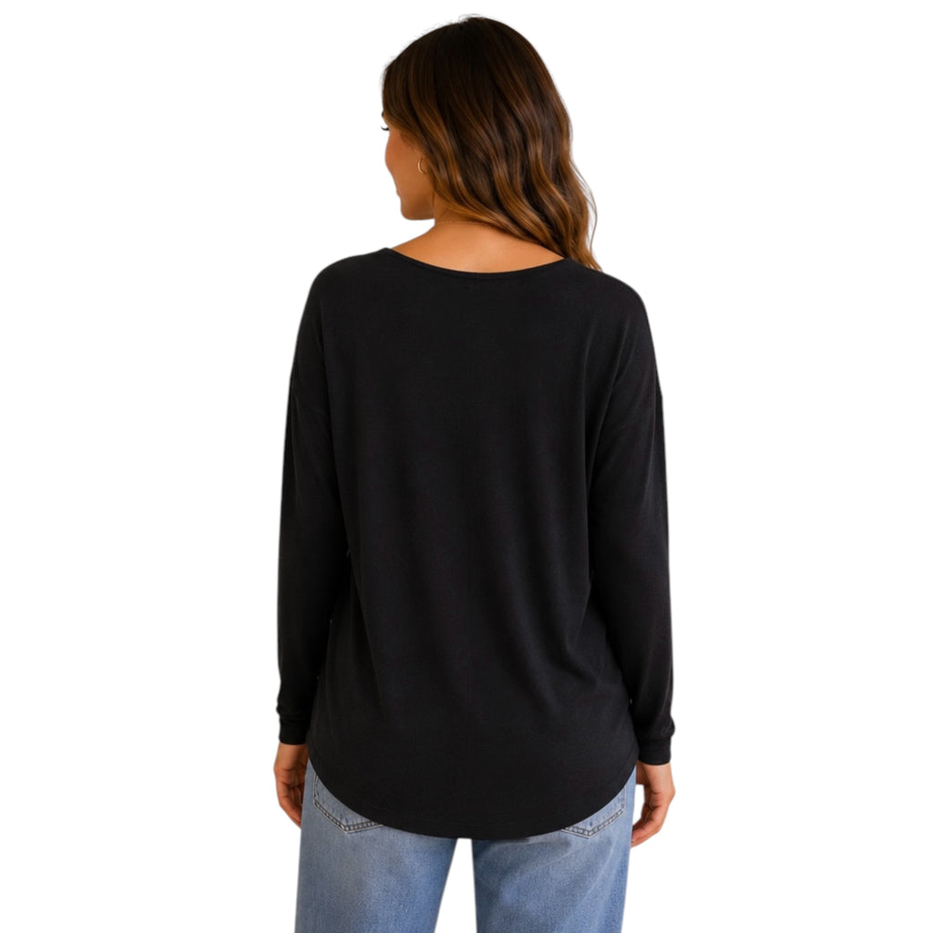 V-Neck Center Seamed Soft Sweater