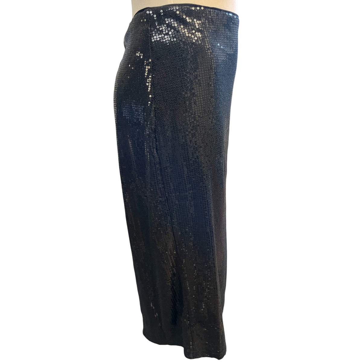 Time and Tru Black Sequin Midi Skirt Size XL - RF