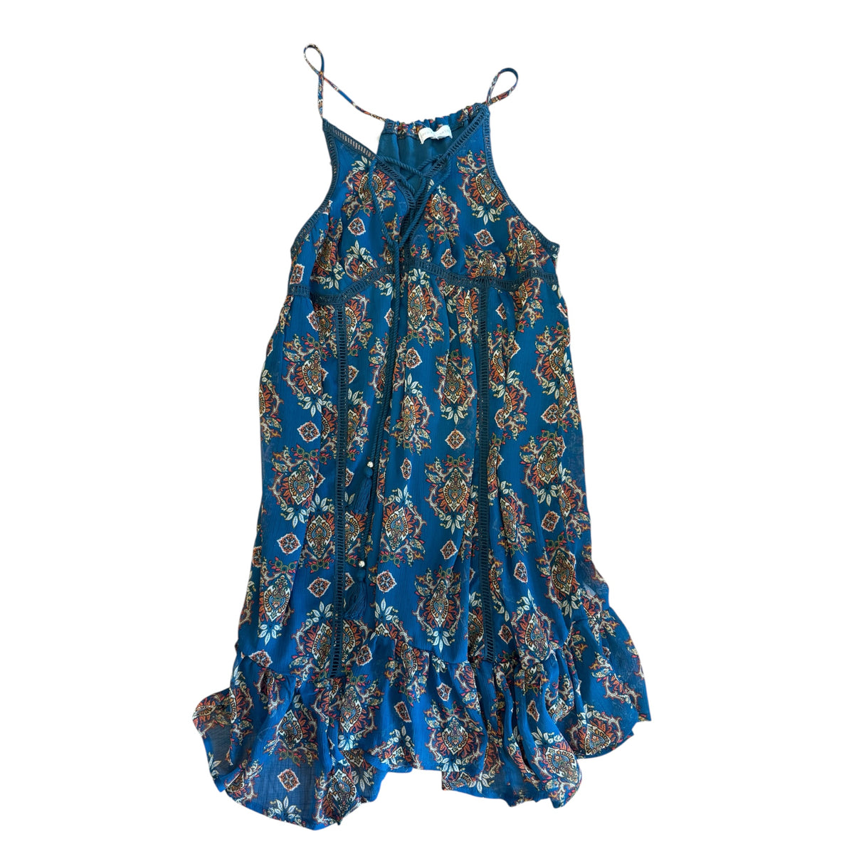 Coco + Jaimeson Dark Aqua Paisley Mini Dress Size XS - RF