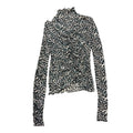 Wishlist Cream & Sage Green Sheer Leopard Print Long Sleeve Top Size Small - RF