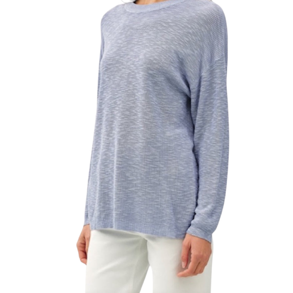 Blue Lightweight Cotton Slub Sweater