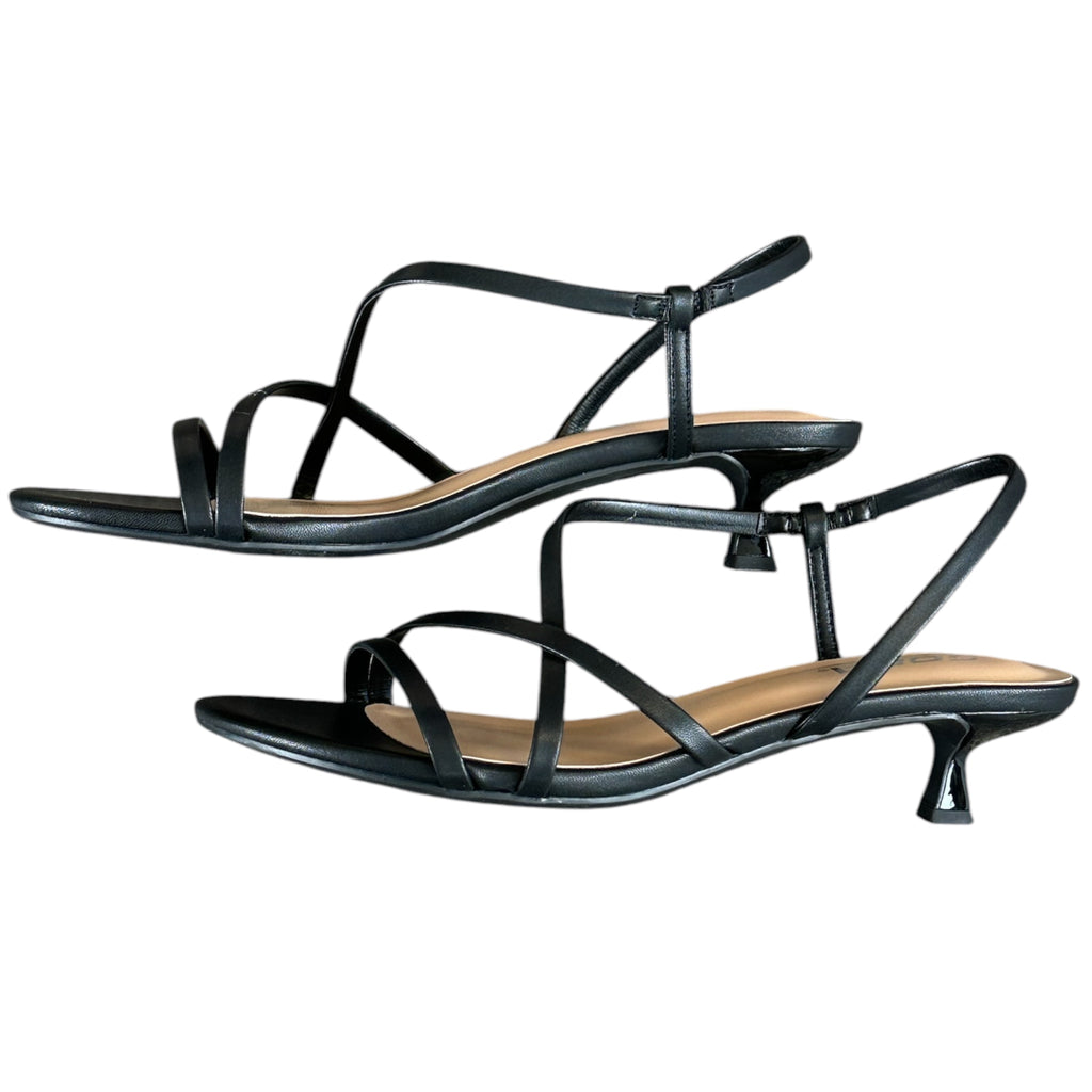 Black Ankle Strap Kitten Heel