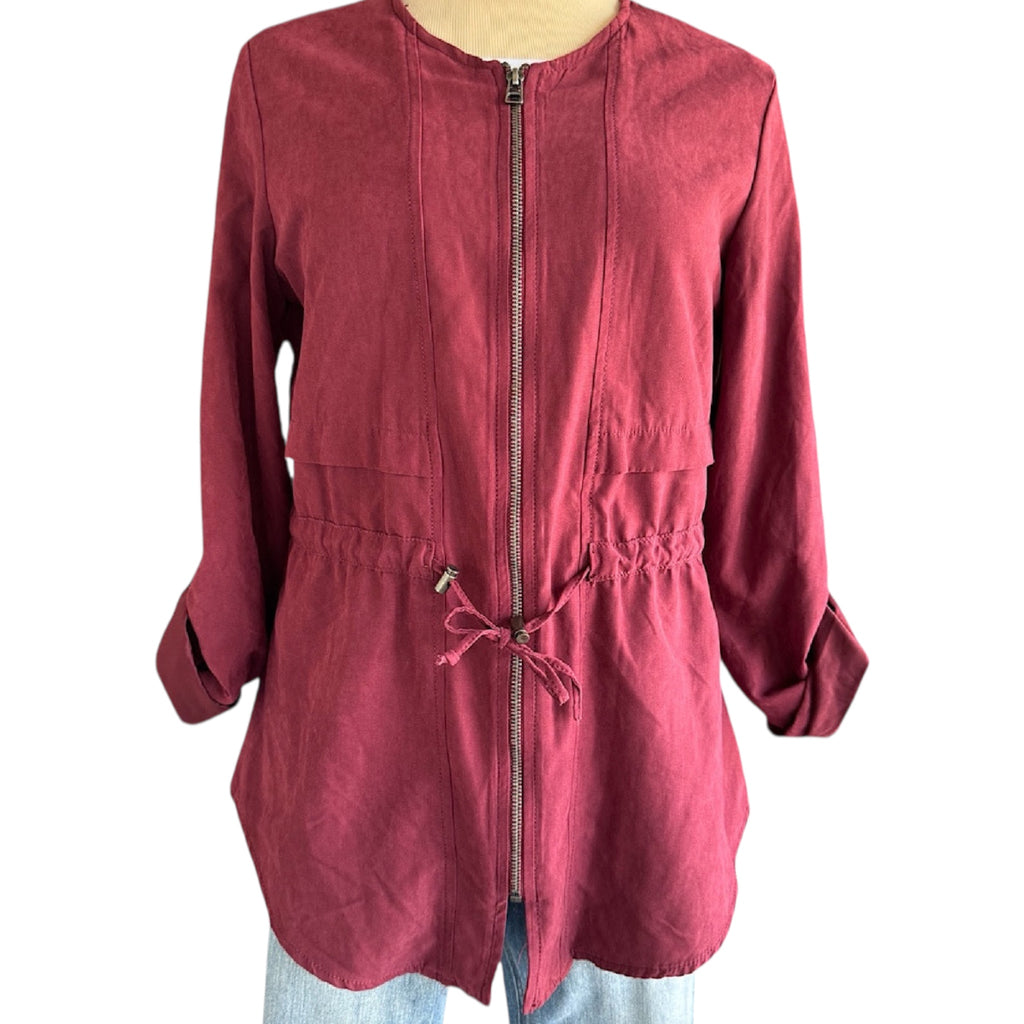 Maroon Jacket with Drawstring Waist Size Medium-RF