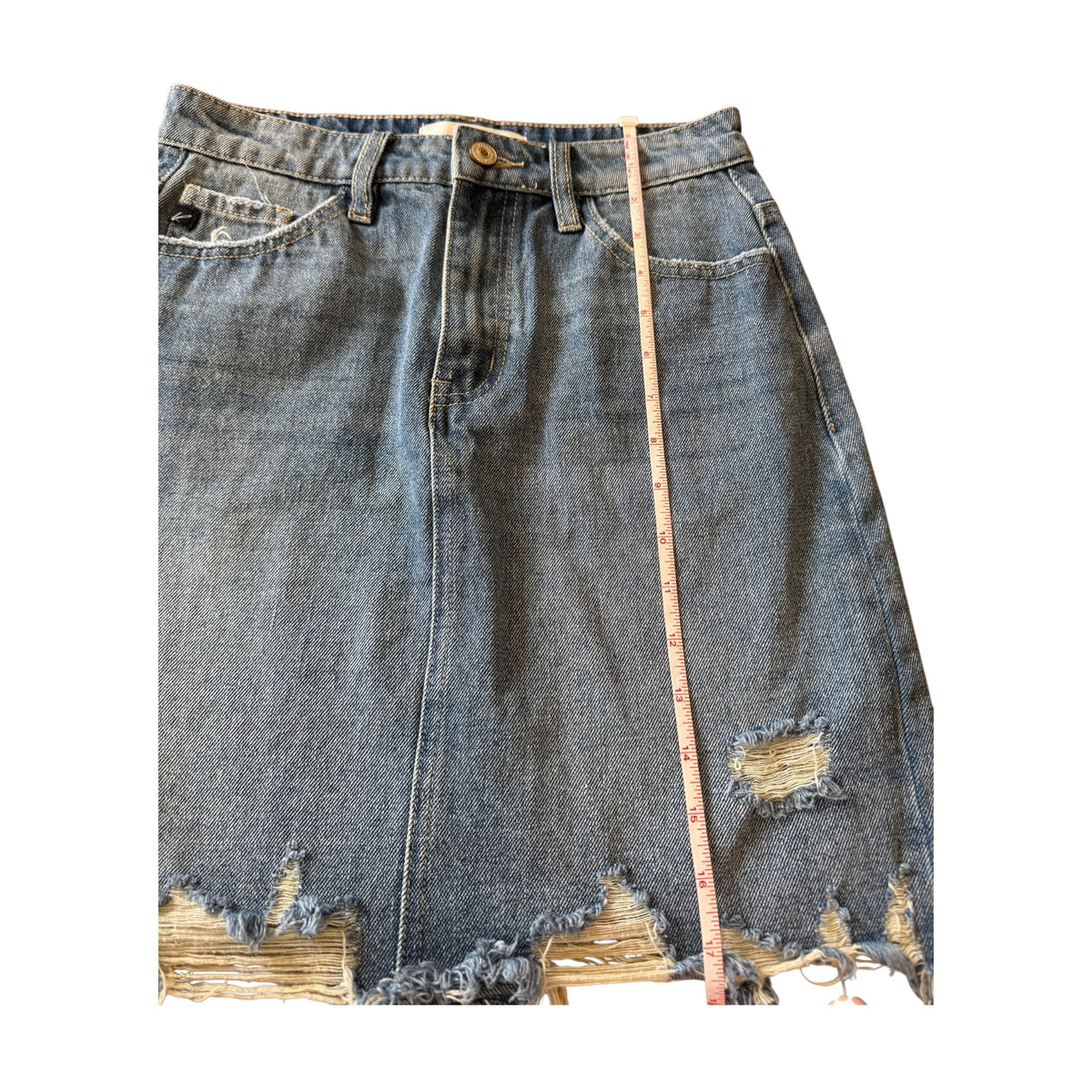 KanCan Denim Skirt with Distressing Size Small-RF